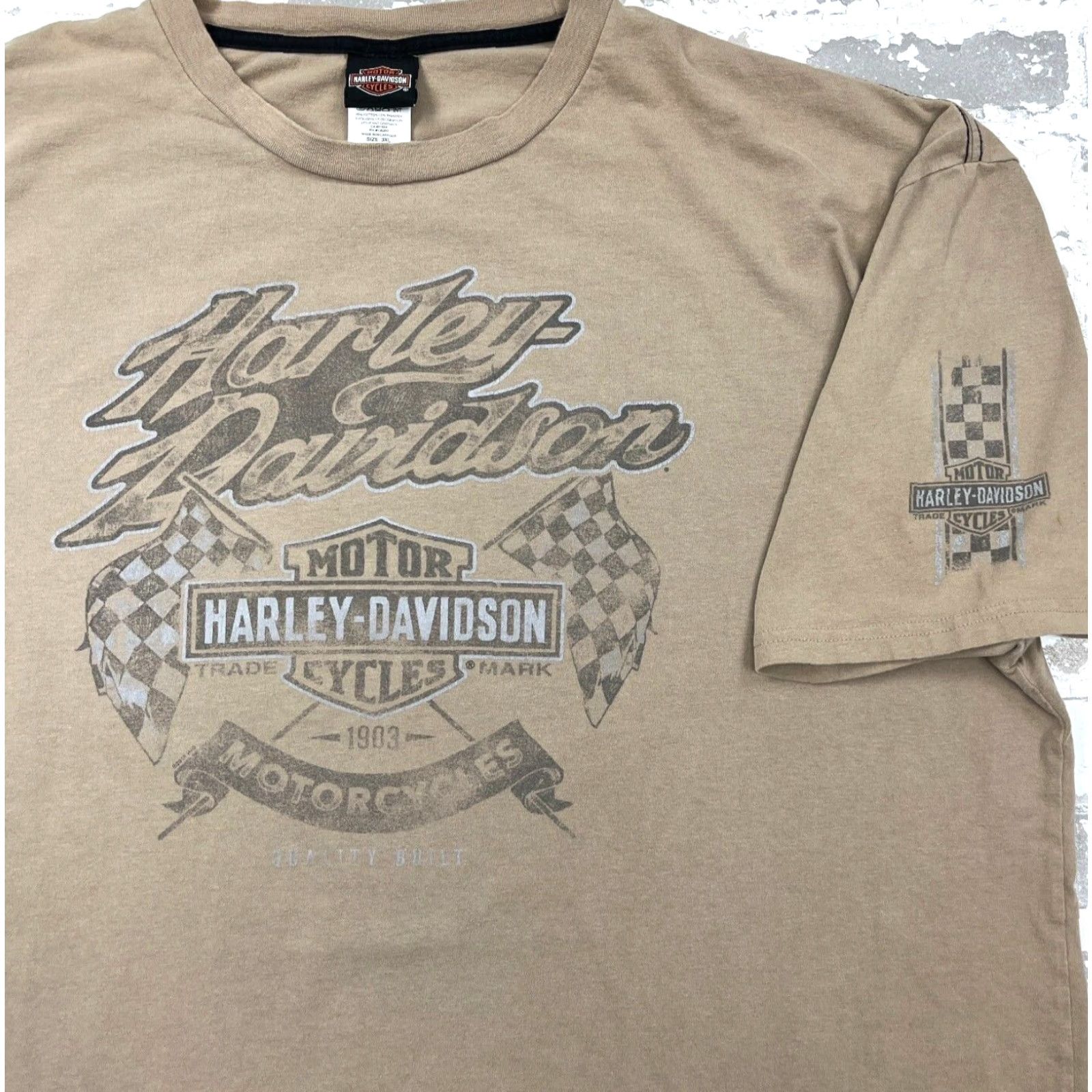 Harley Davidson Harley-Davidson Shirt Men 3XL Brown T Tee Black Sheep Racing Retro Biker Logo Graphic Print Casual Short Sleeve T-Shirt Mens Size US XXL / EU 58 / 5 - 4 Thumbnail