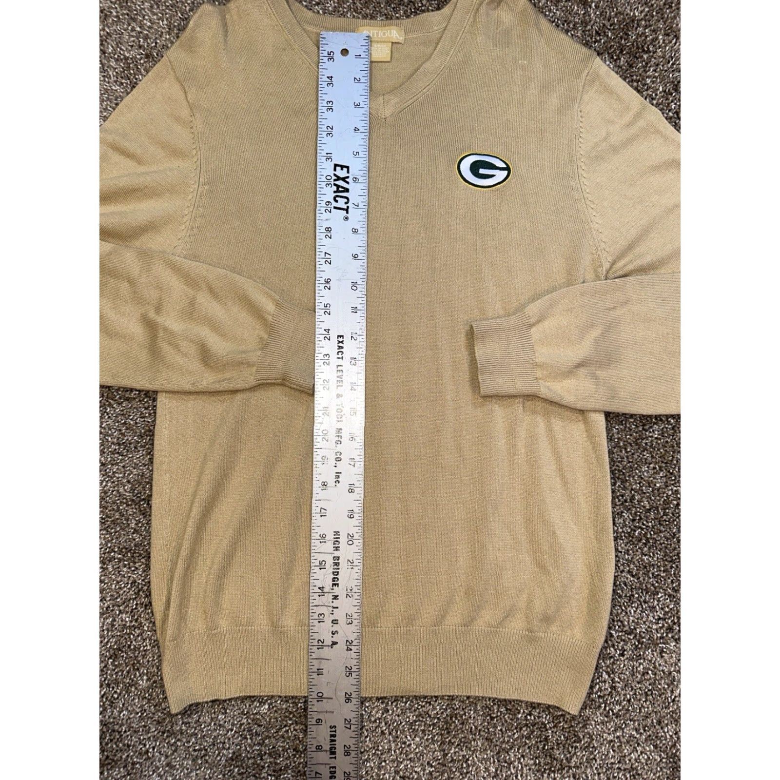 Vintage VINTAGE Antigua Men Sweater Pullover V-Neck Ribbed Green Bay Packers Gold S Regular Mens Football Size US S / EU 44-46 / 1 - 7 Thumbnail