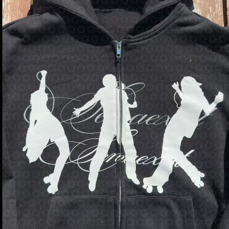 Vintage Vintage Roller Skate Silhouette Zip Up Hoodie Size US M / EU 48-50 / 2 - 2 Thumbnail