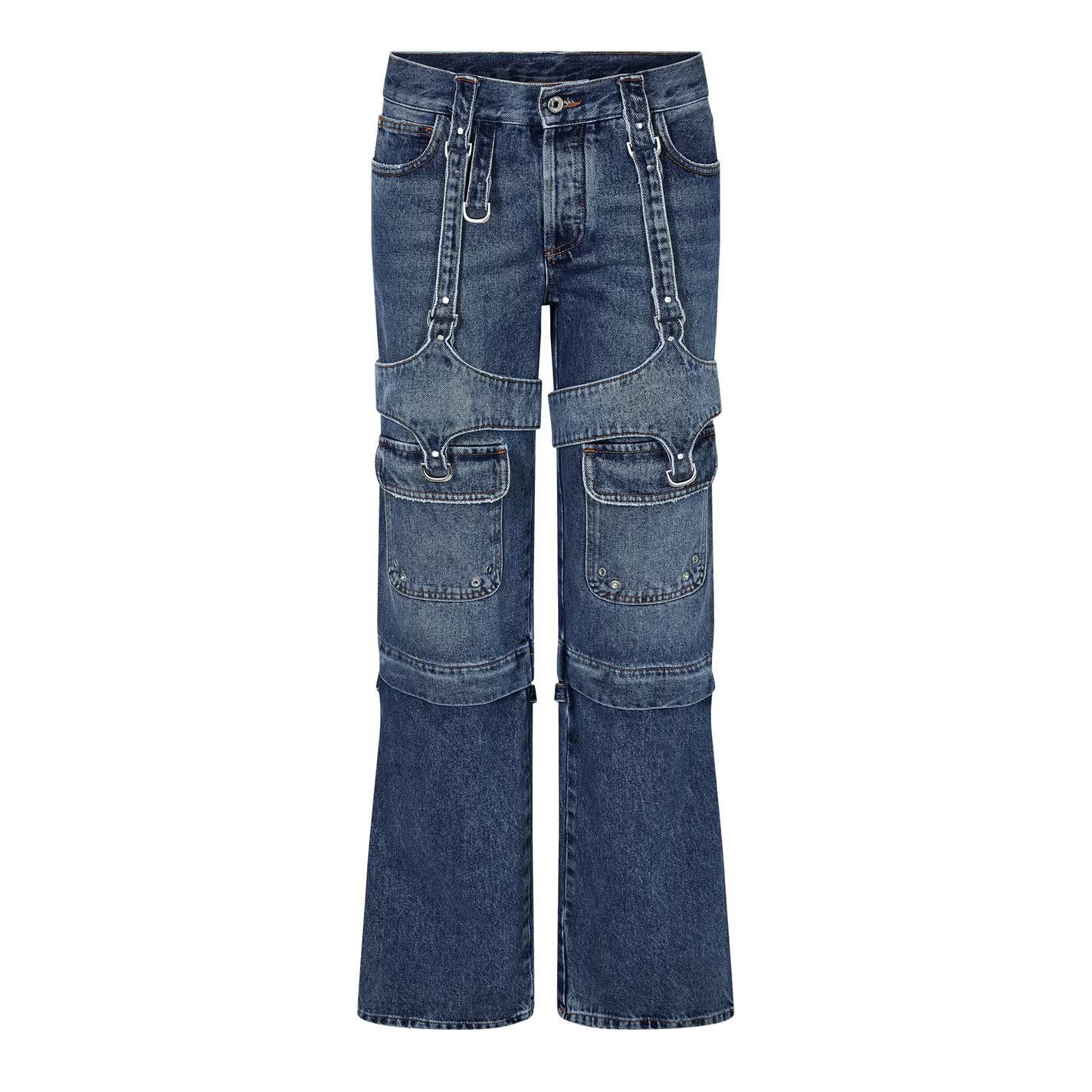 Off-White o1g2r1mq1224 Cargo Zip Jean in Blue Size 30" / US 8 / IT 44 - 1 Thumbnail