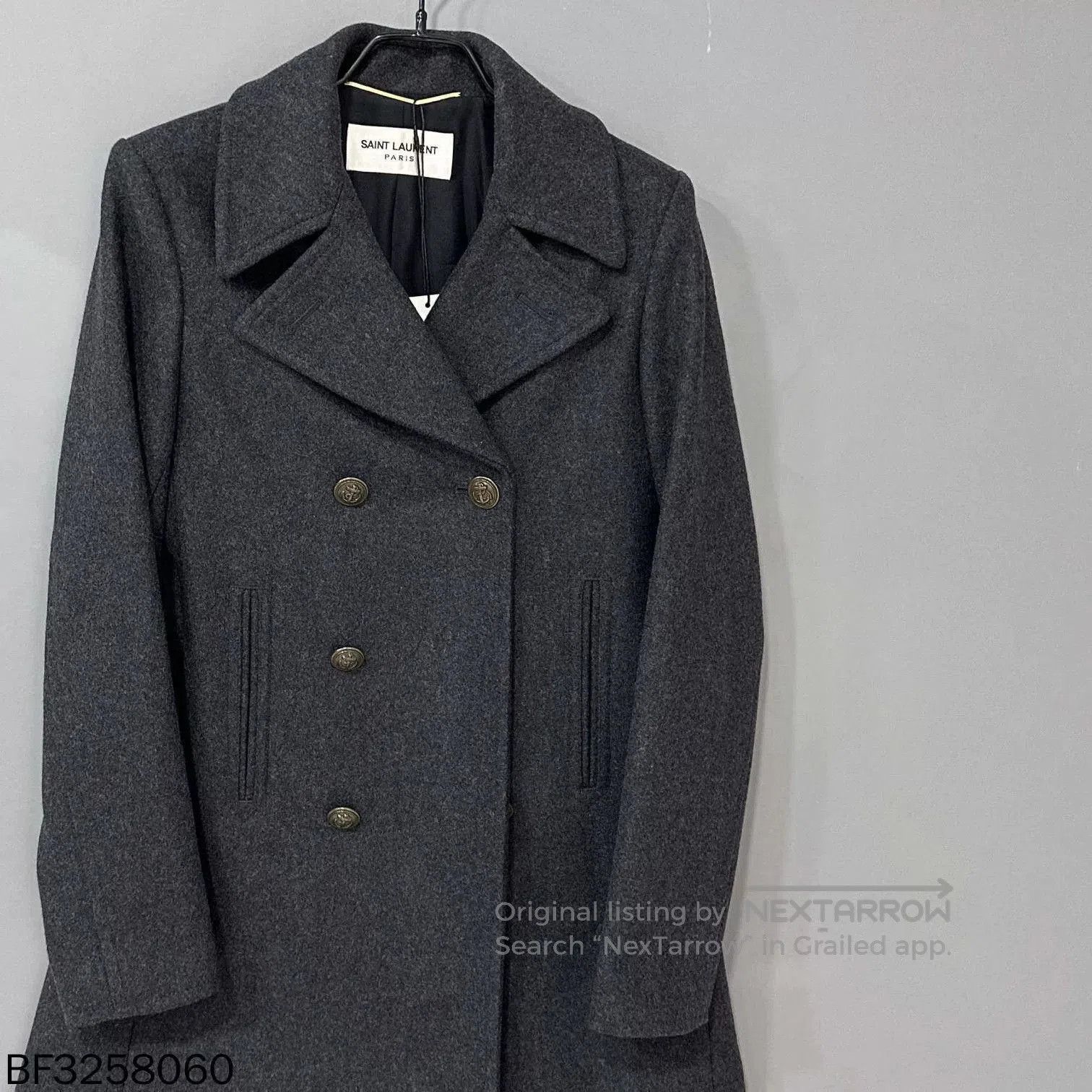 Saint Laurent Paris Saint Laurent Runway Navy Anchor Gold Button Coat. Size XS / US 0-2 / IT 36-38 - 1 Thumbnail