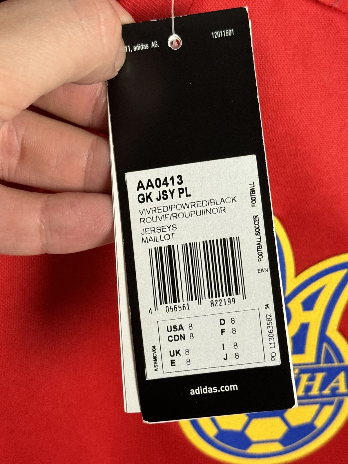 Adidas New Ukraine 15/16 Goalkeeper Player Issue Football Jersey Size US L / EU 52-54 / 3 - 15 Thumbnail
