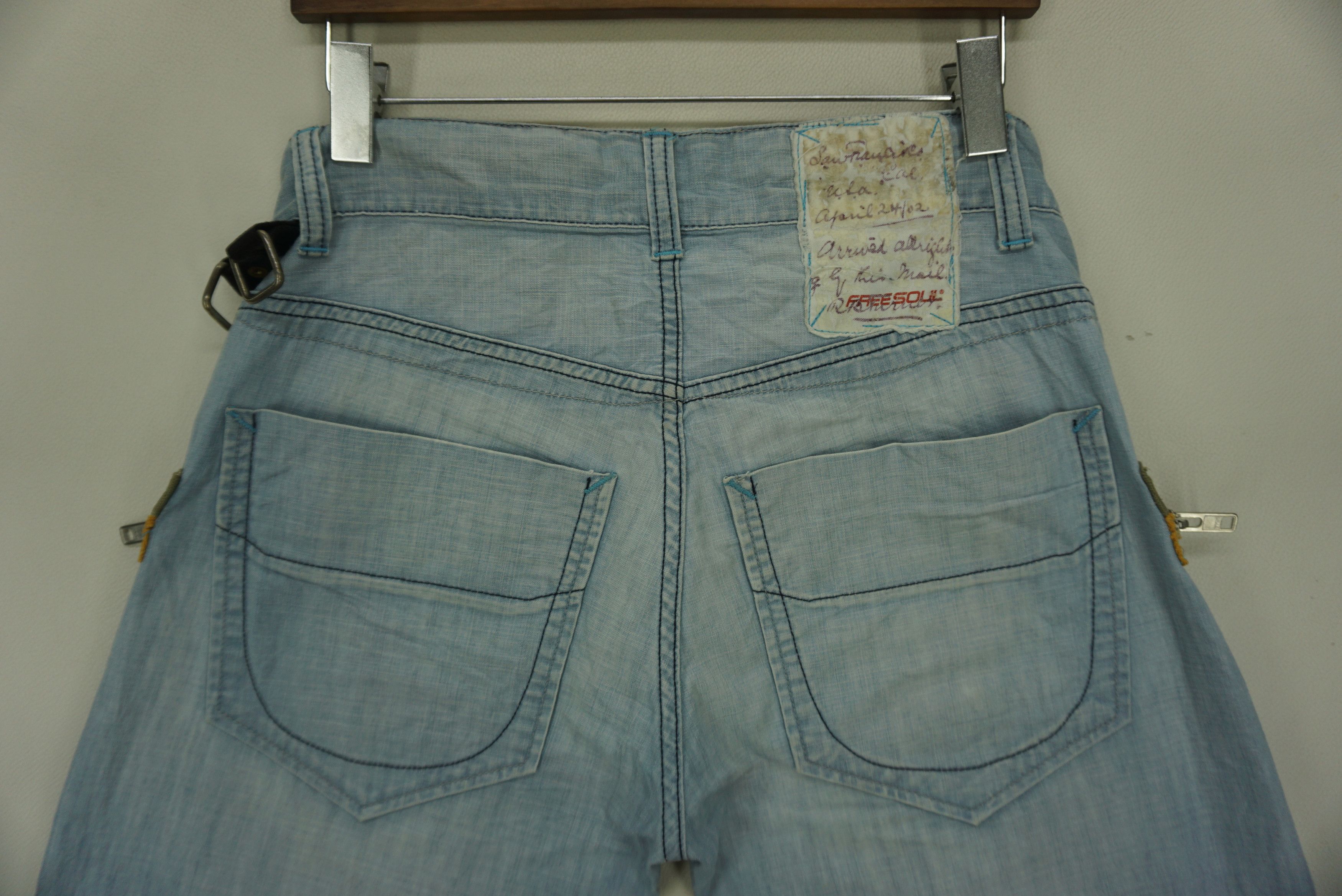 Japanese Brand FREESOUL Jeans fit W33xL35 Low Rise Patchwork Baggy Denim Size US 30 / EU 46 - 11 Thumbnail