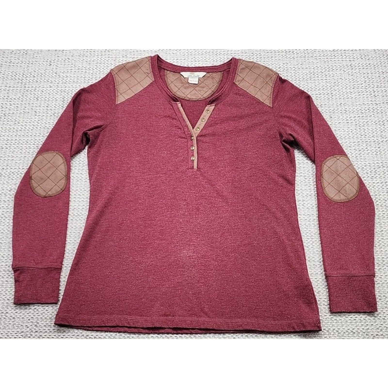 Vintage Bob Timberlake Henley Shirt Mens L Long Sleeve Shoulder Elbow Patches Button-Up Casual Shirt Size US L / EU 52-54 / 3 - 2 Thumbnail