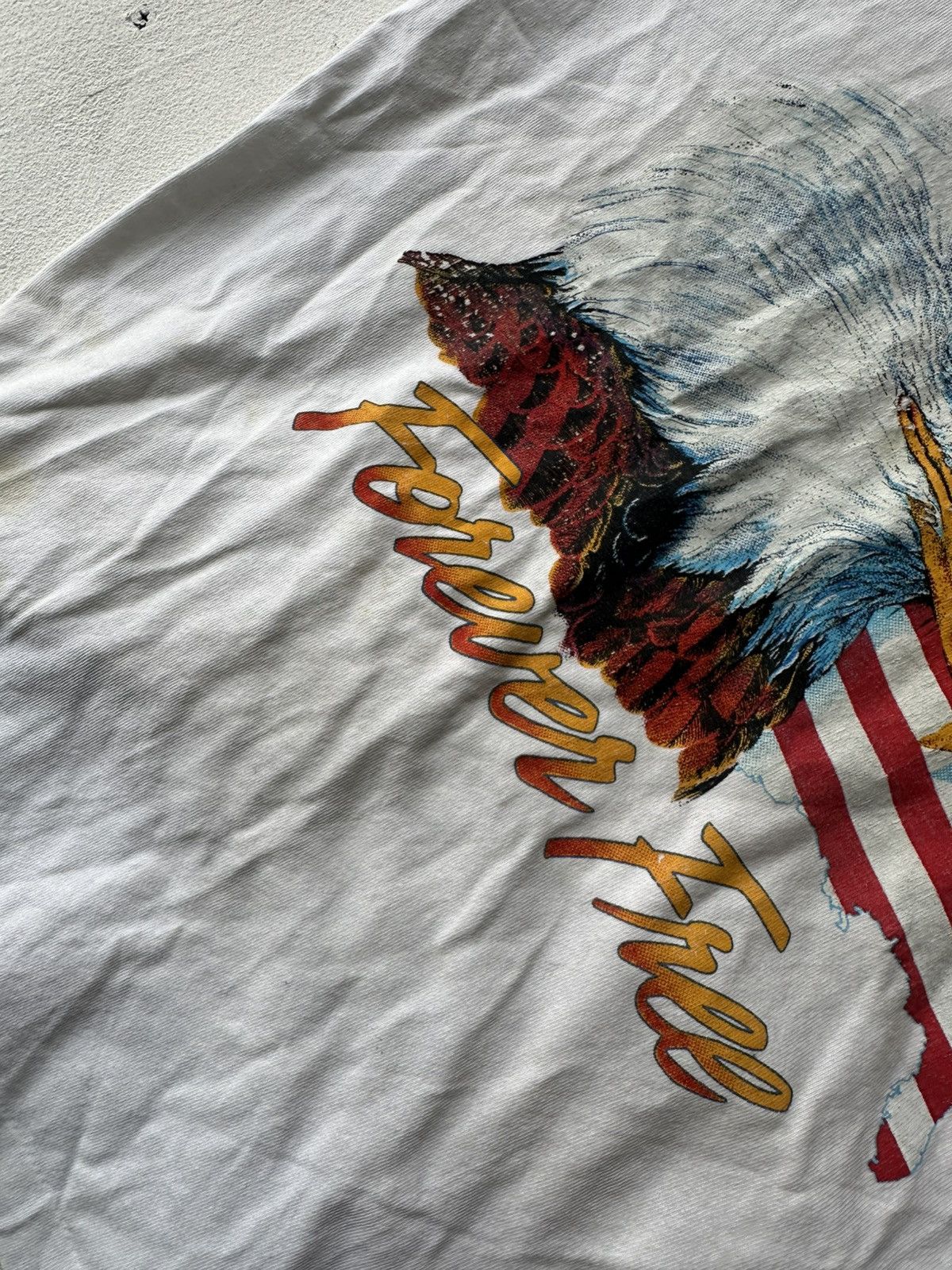 Anvil AIR WAWES🚨USA 1990 BIG LOGO EAGLE FOREVER FREE SINGLE STITCH Size US L / EU 52-54 / 3 - 11 Thumbnail
