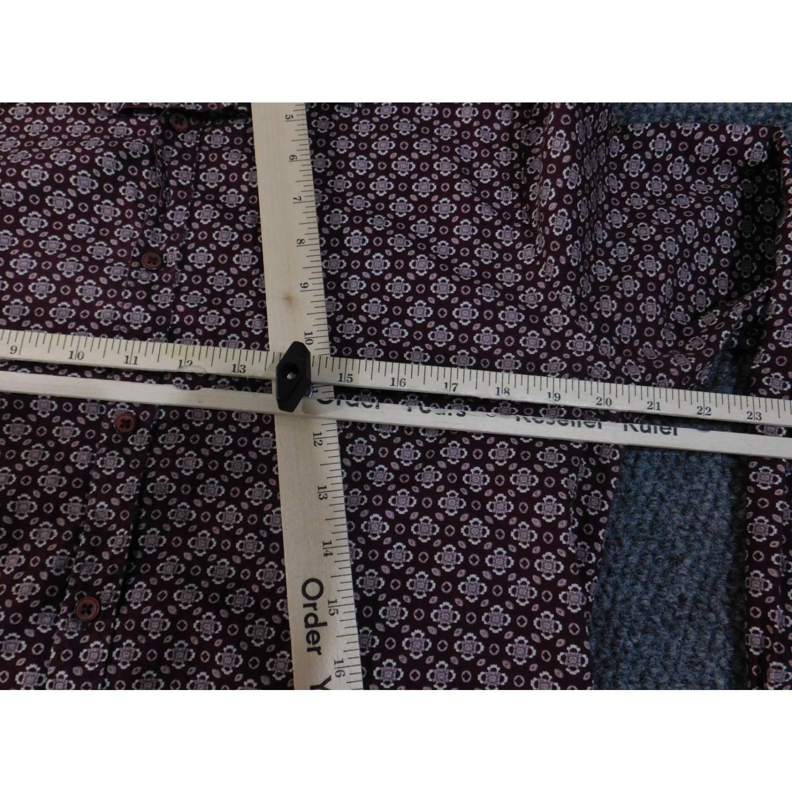 Zara VINTAGE Zara Man Shirt Mens Extra Large Maroon Geometric Slim Fit Button Down Cotton Size US XL / EU 56 / 4 - 5 Thumbnail