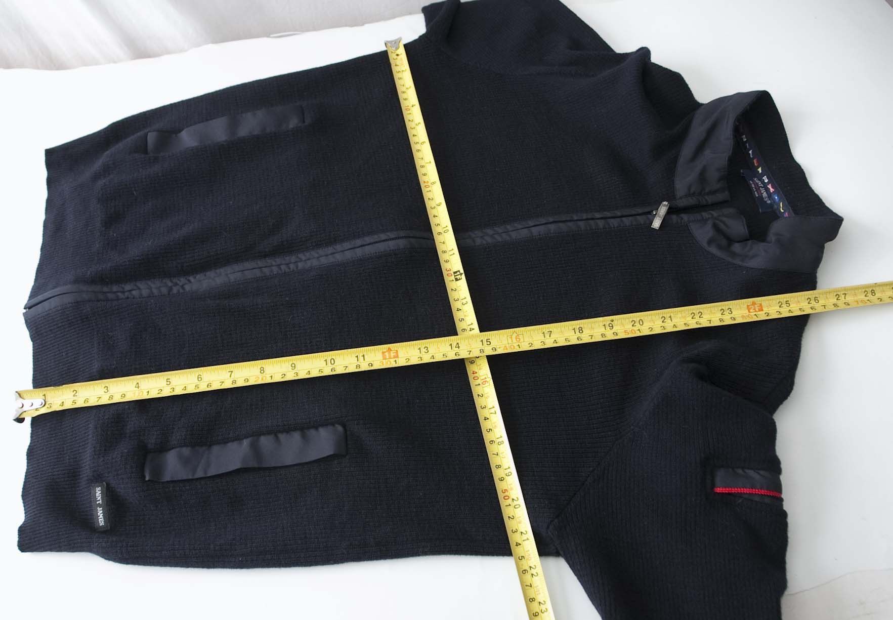 Saint James Saint James Sweater Full Zip Elbow Patch Size L Blue Wool Size US L / EU 52-54 / 3 - 4 Thumbnail