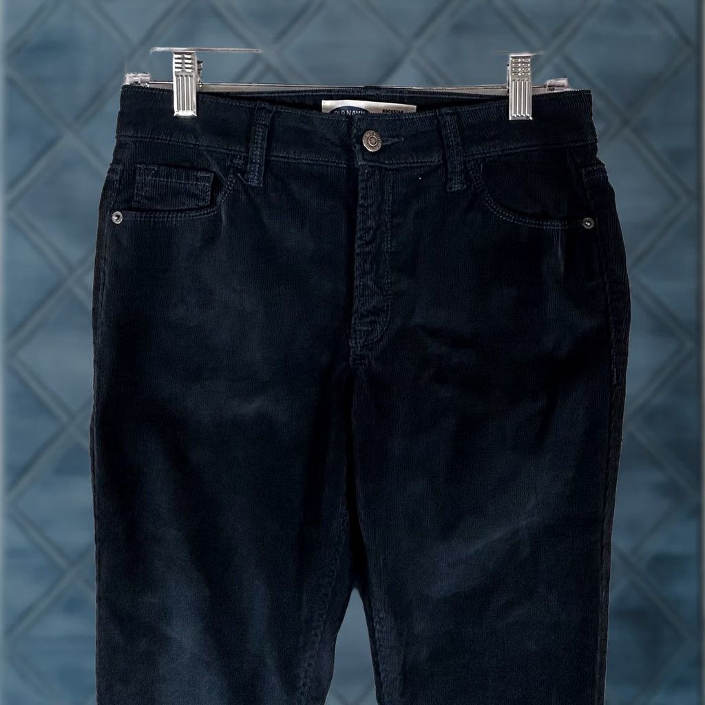 Old Navy Old Navy Rockstar Super Skinny Corduroy Pants Womens 4 Green Dark Wash Mid Rise Chino Stretch Pockets Casual Size 27" / US 4 / IT 40 - 1 Thumbnail