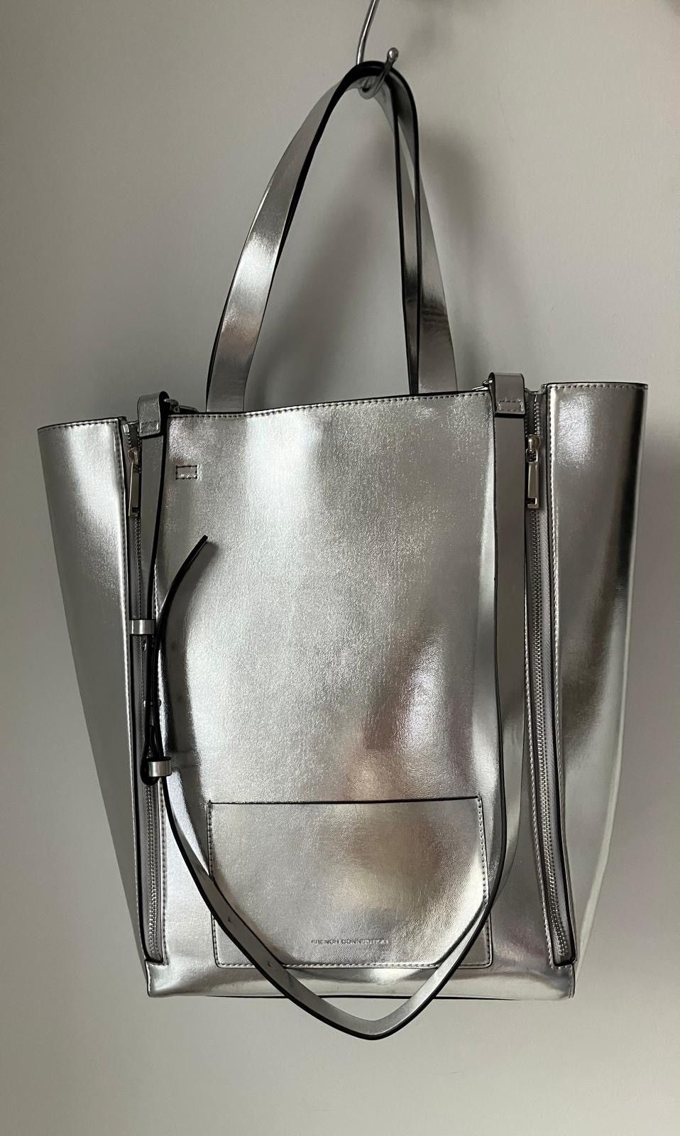 French Connection FRENCH CONNECTION Metallic Silver Tote Bag Size ONE SIZE - 1 Thumbnail