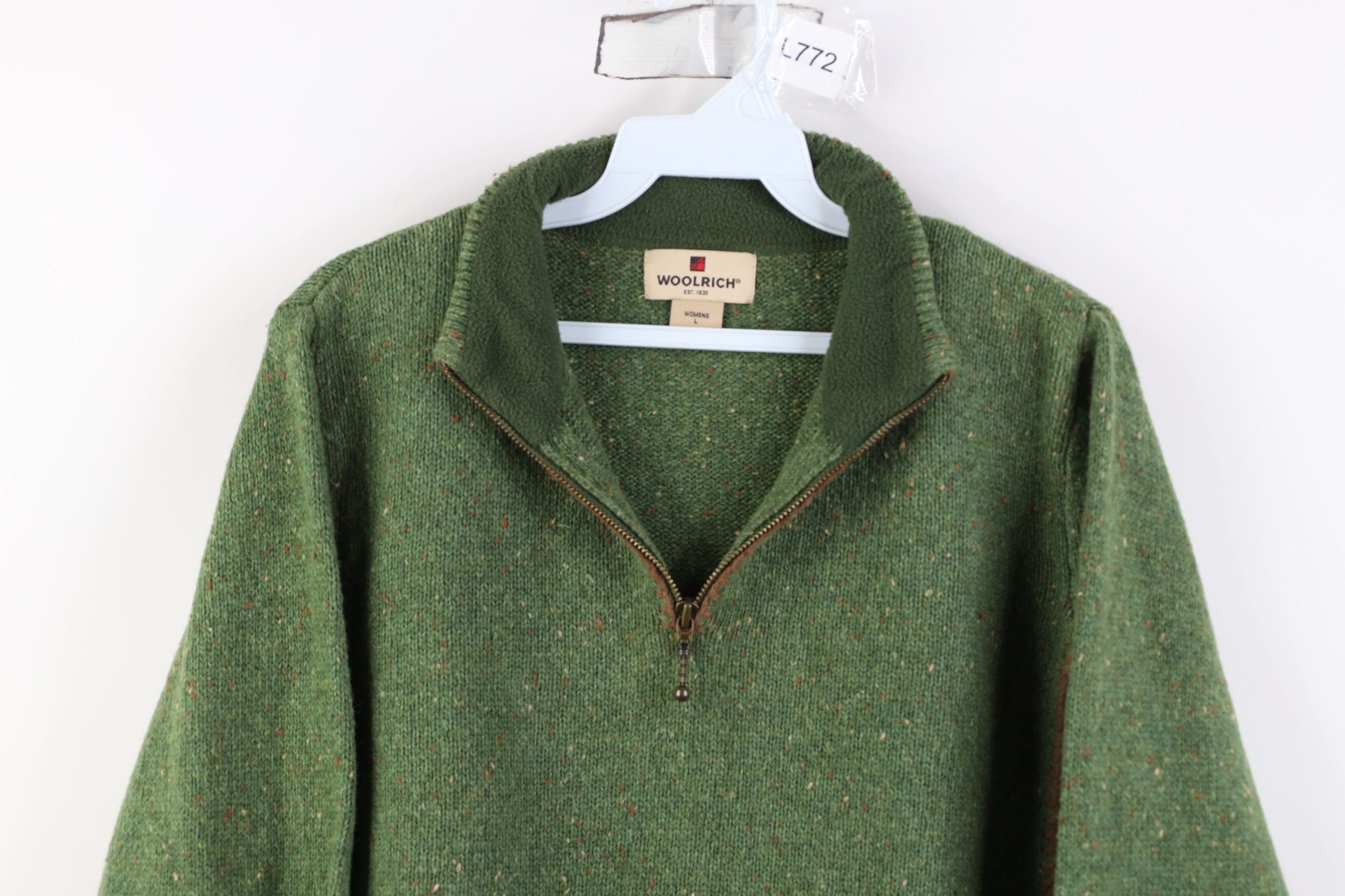 Woolrich Woolen Mills Vintage Woolrich Earth Tone Fleck Wool Blend Zip Sweater Size US L / EU 52-54 / 3 - 2 Thumbnail
