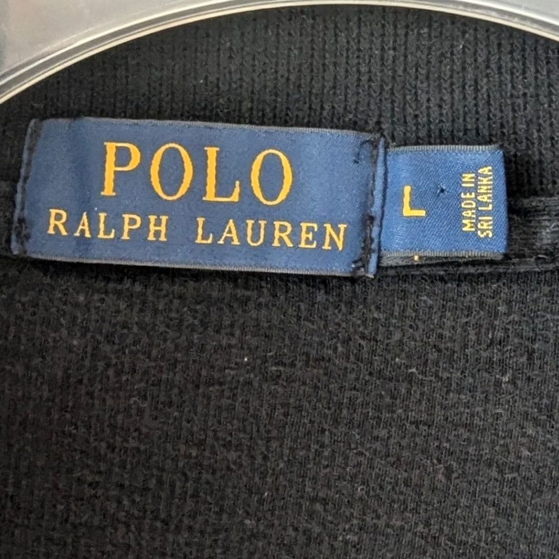 Polo Ralph Lauren Polo Ralph Lauren Sweater Black Cotton Knit Mens L Quarter Zip Pullover Size US L / EU 52-54 / 3 - 7 Thumbnail