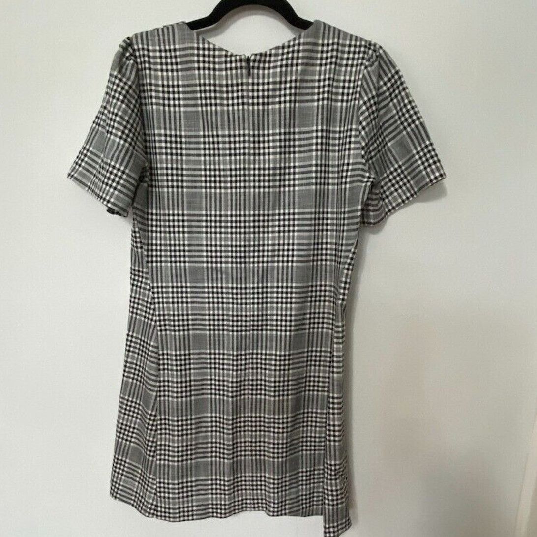Zara Zara Gingham Plaid Shift Dress Short Sleeve Black & White S Size S / US 4 / IT 40 - 1 Thumbnail