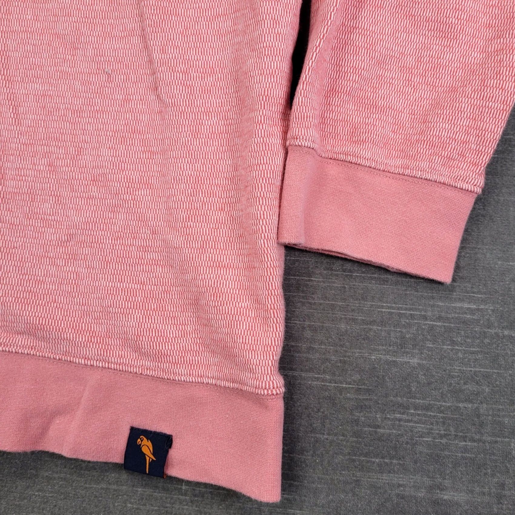 Vintage Margaritaville Mens XL Pullover Sweatshirt Mock Neck 3 Button Pink Striped Island Reserve, Beach Vibes, Cotton Blend Size US XL / EU 56 / 4 - 5 Thumbnail