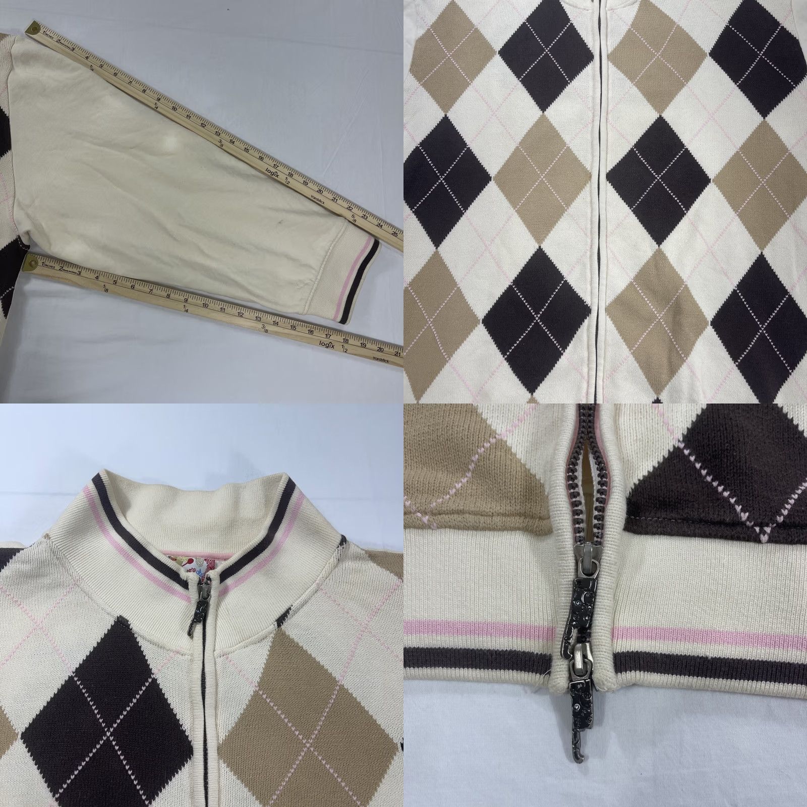 Vintage Artful Dodger Sweatshirt 4XL Full Zip Diamond Argyle Big & Tall Lads Unisex Adults Size US XXL / EU 58 / 5 - 8 Thumbnail