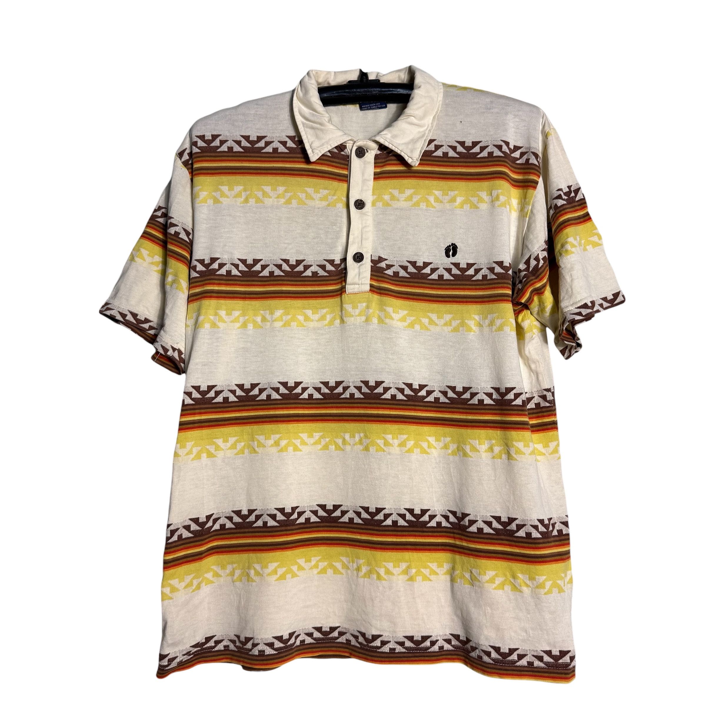 Hang Ten 🔥RARE🔥Vintage Hang Ten Stripes Native Navajo Polo Shirt Size US M / EU 48-50 / 2 - 1 Thumbnail