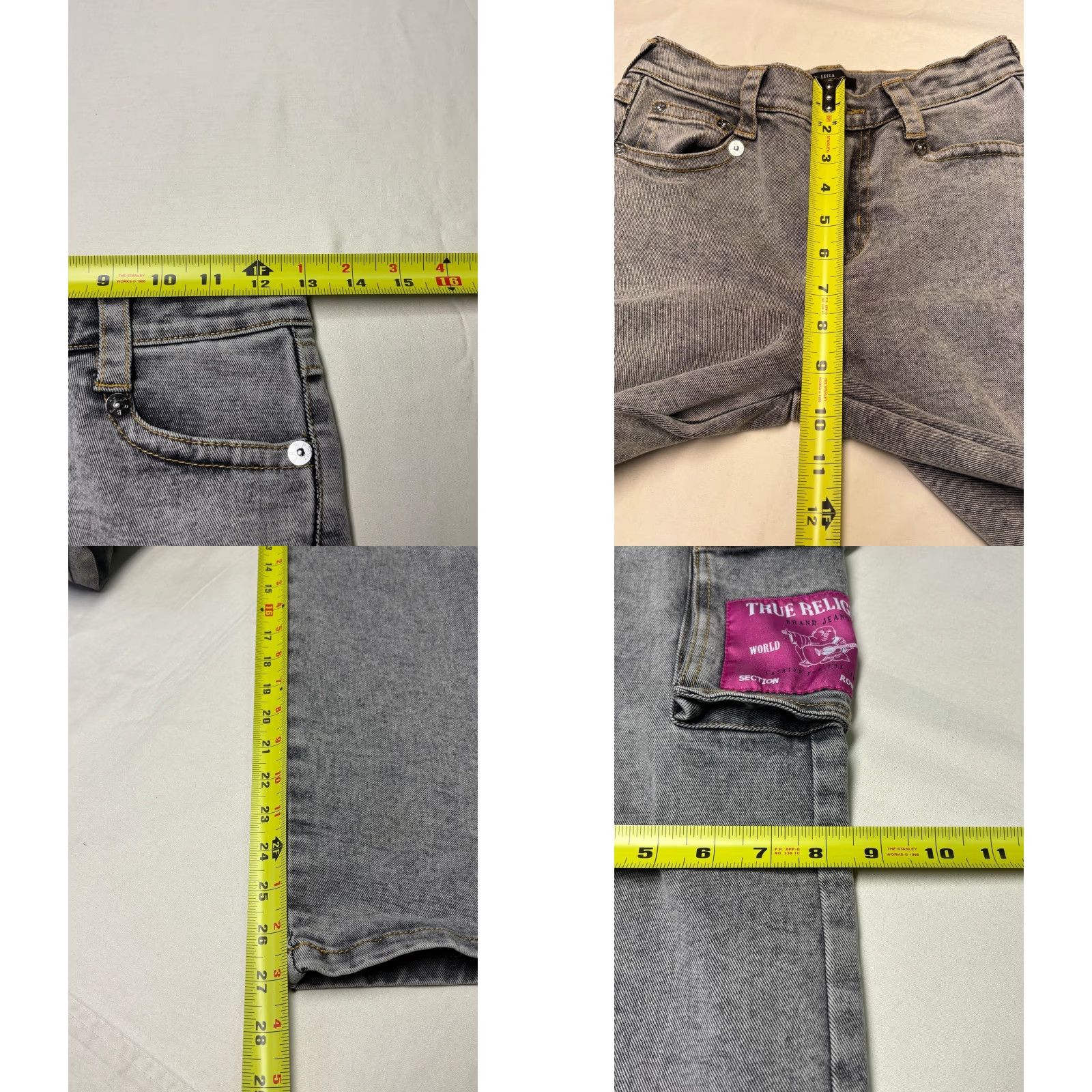 True Religion True Religion Leila Gray Acid Wash Wide Leg Cargo Jeans 26 26.5 in Women VINTAGE? No Size 26" / US 2 / IT 38 - 9 Thumbnail