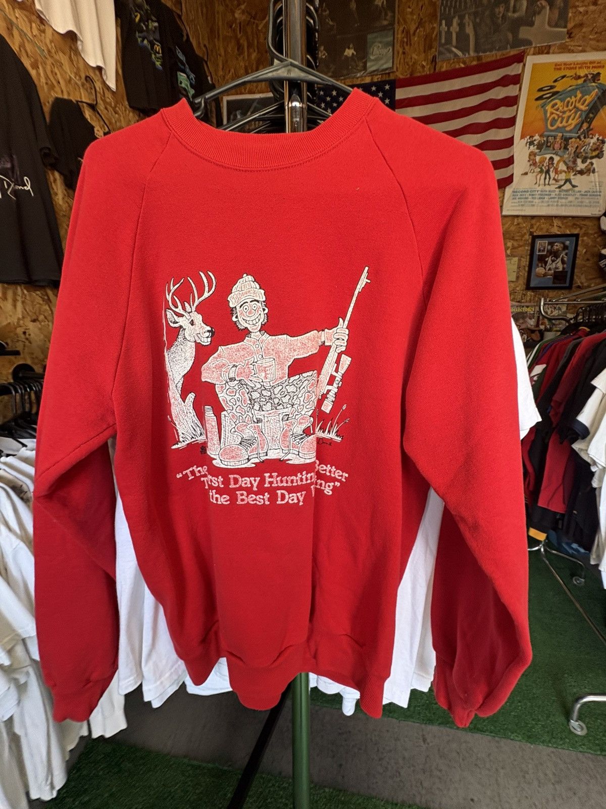 Jerzees Vintage Hunter Crewneck Sweatshirt Size US L / EU 52-54 / 3 - 1 Thumbnail
