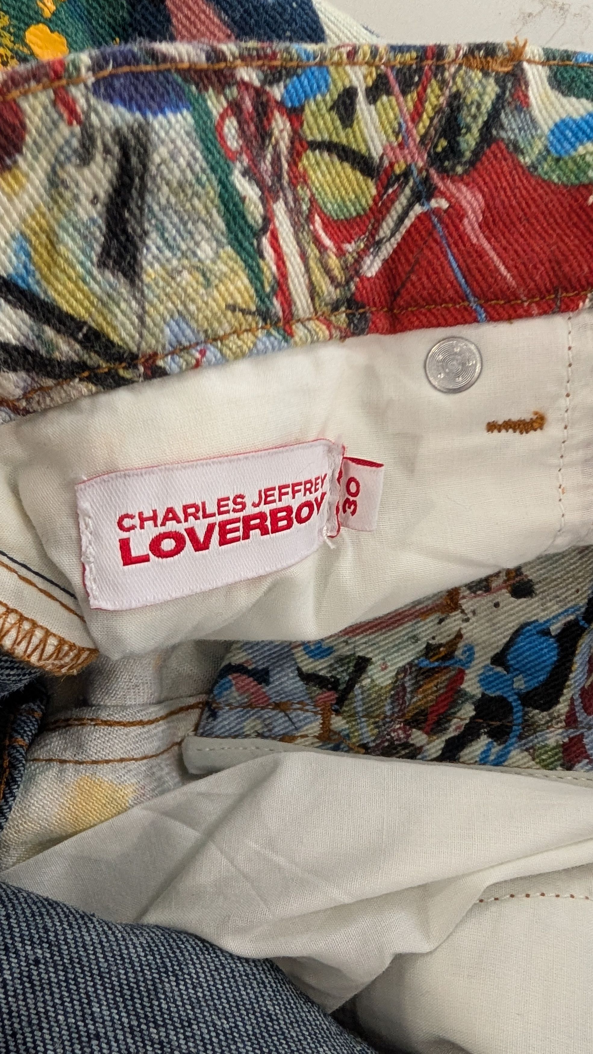 Charles Jeffrey LOVERBOY Charles Jeffrey Loverboy Painted Art Splash Jeans 30 x 32 Size US 30 / EU 46 - 5 Thumbnail
