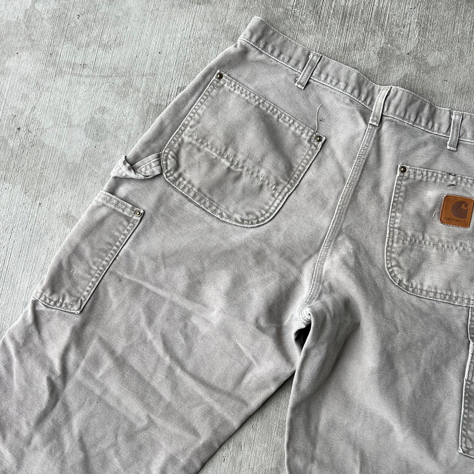 Carhartt × Vintage Carhartt DES gray double knee work wear carpenter pants Size US 33 - 15 Thumbnail