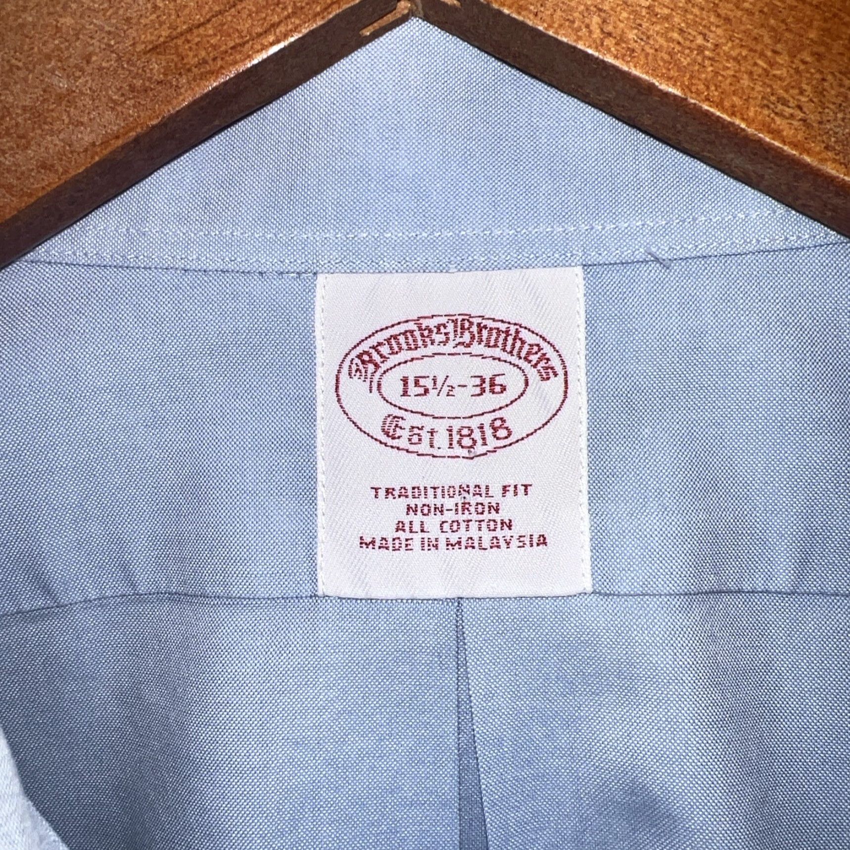 Brooks Brothers Brooks Brothers Dress Shirt Mens Size S Blue Non Iron Button Up Shirt Size 36R - 4 Thumbnail