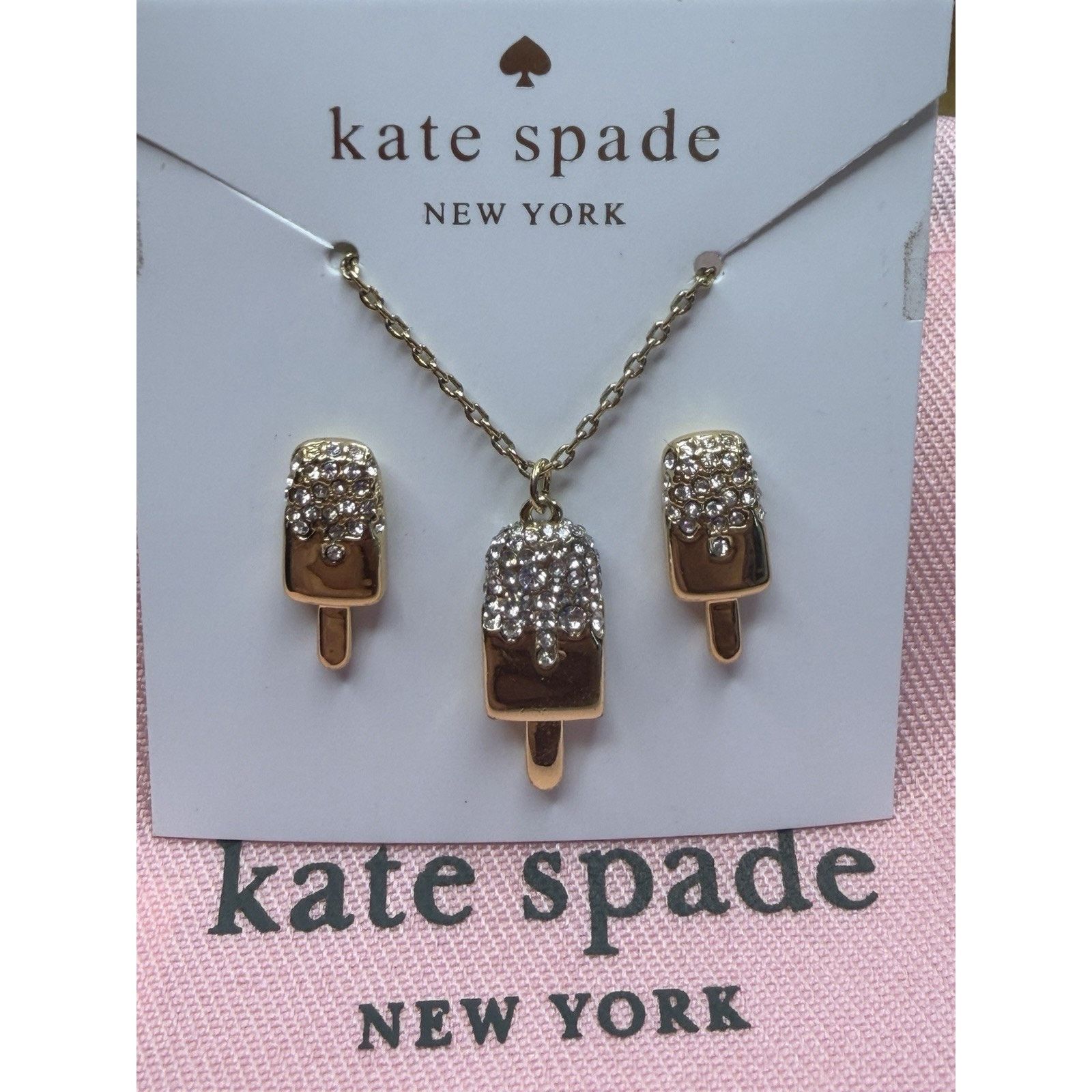 Kate Spade Kate Spade Ice Pop Necklace w Earrings Set Fast Food Gold Size ONE SIZE - 4 Thumbnail