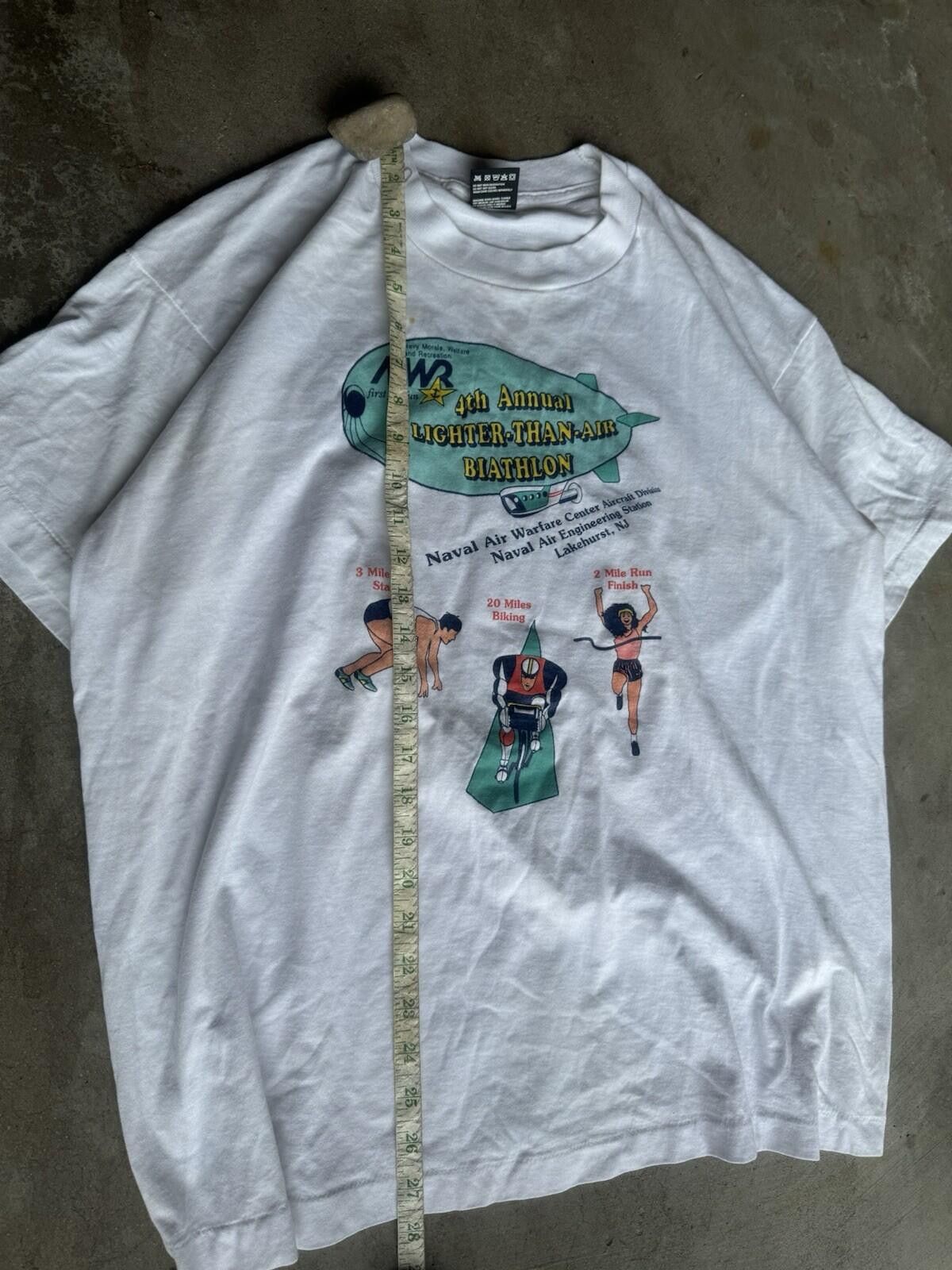 Fruit Of The Loom Vintage 90s Single stitch Navy Biathlon T-Shirt XL Back Hit Size US XL / EU 56 / 4 - 3 Thumbnail