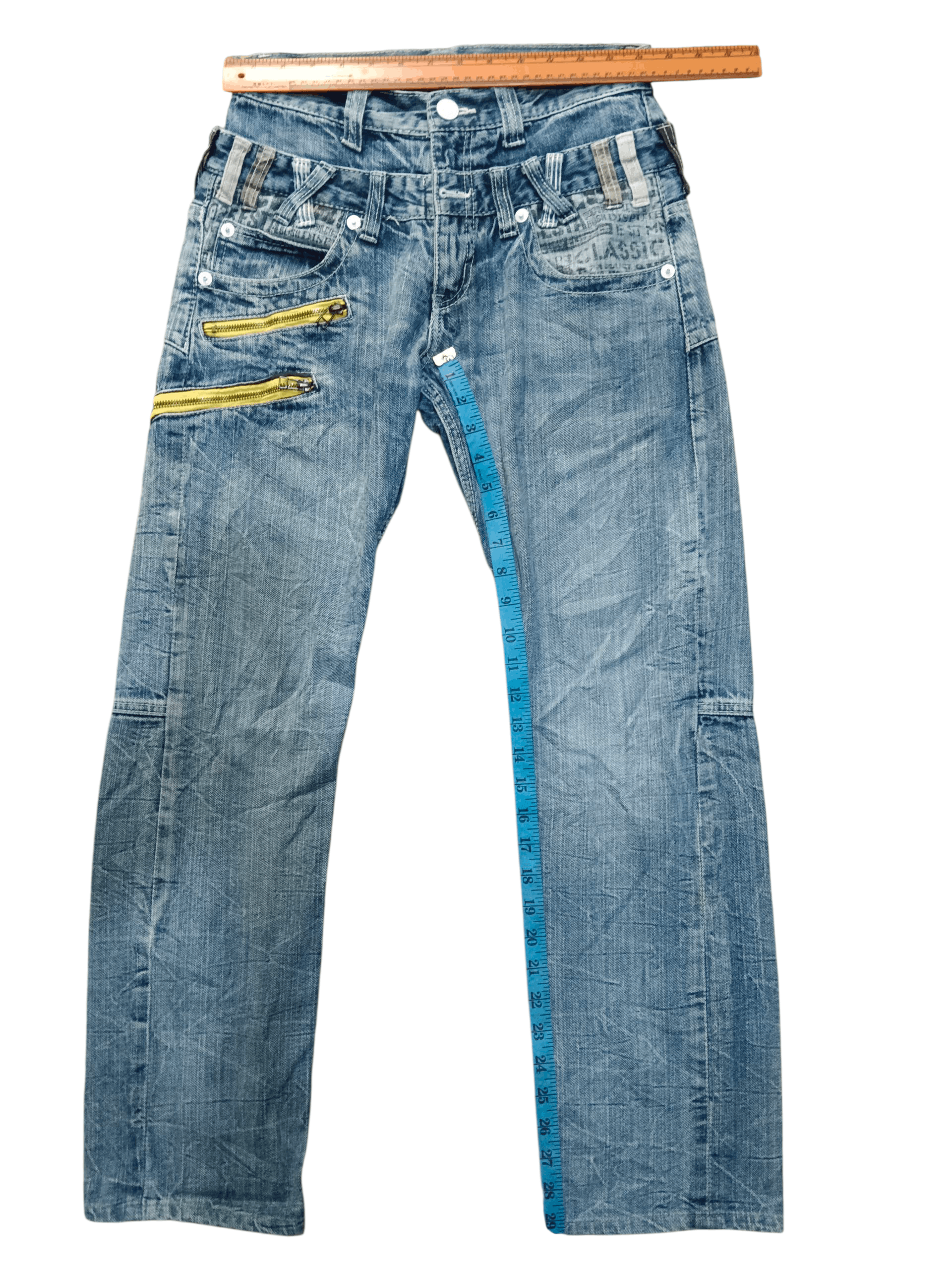 Japanese Brand PUNK!!!🔥 Dominate Double Waist Jeans Size US 29 - 4 Thumbnail
