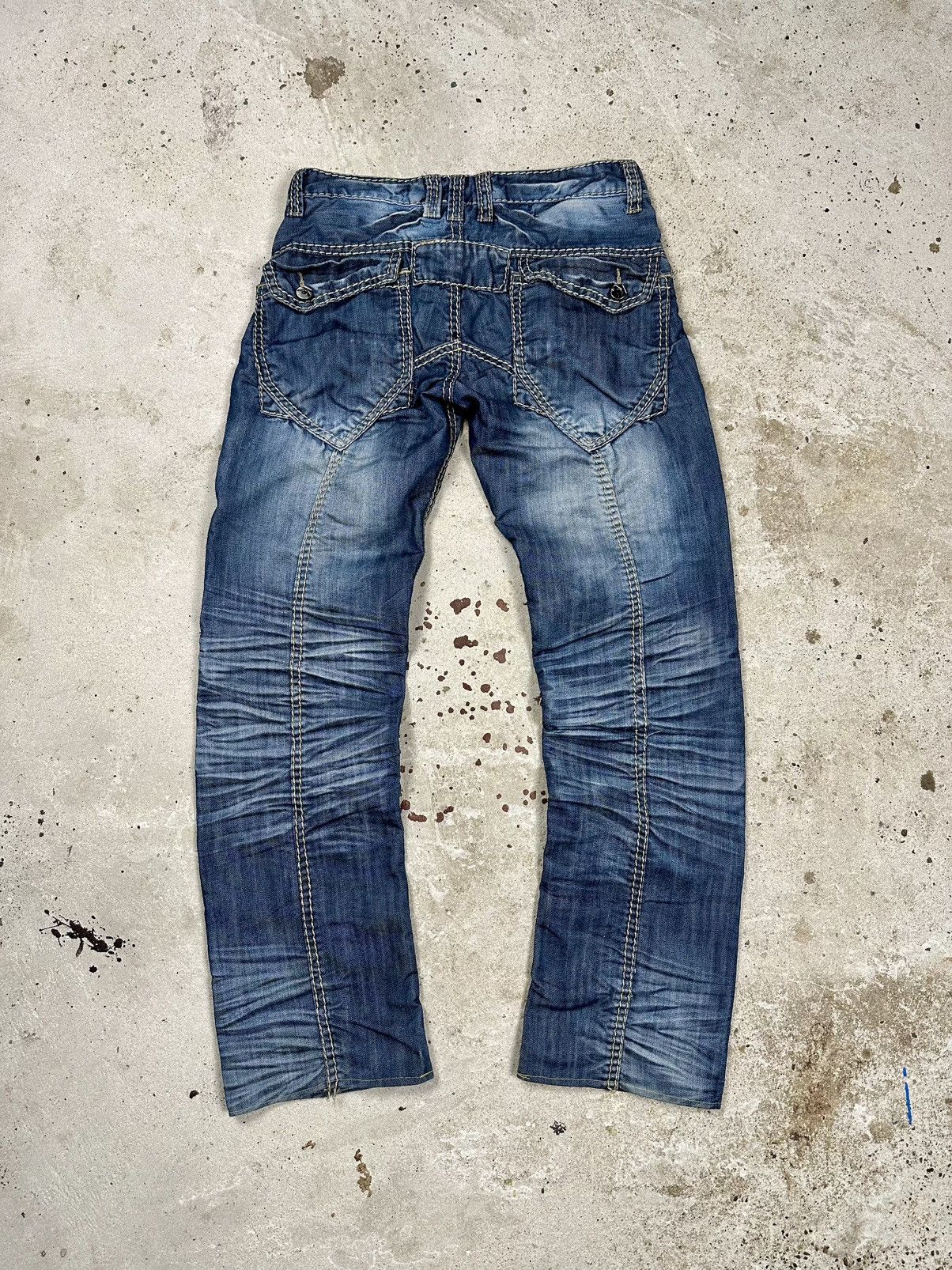 If Six Was Nine × Le Grande Bleu (L.G.B.) × Vintage Vintage Y2K Japanese Style Washed Denim Stitched Pants Jeans Size US 28 / EU 44 - 1 Thumbnail