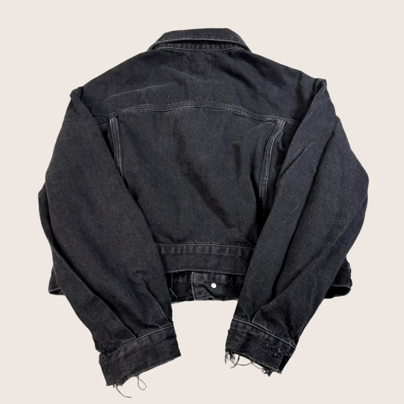 Agolde AGOLDE Denim Jacket Women Small Black Shrunk(en) Charlie Distressed 90s Bohemian Organic Size S / US 4 / IT 40 - 1 Thumbnail