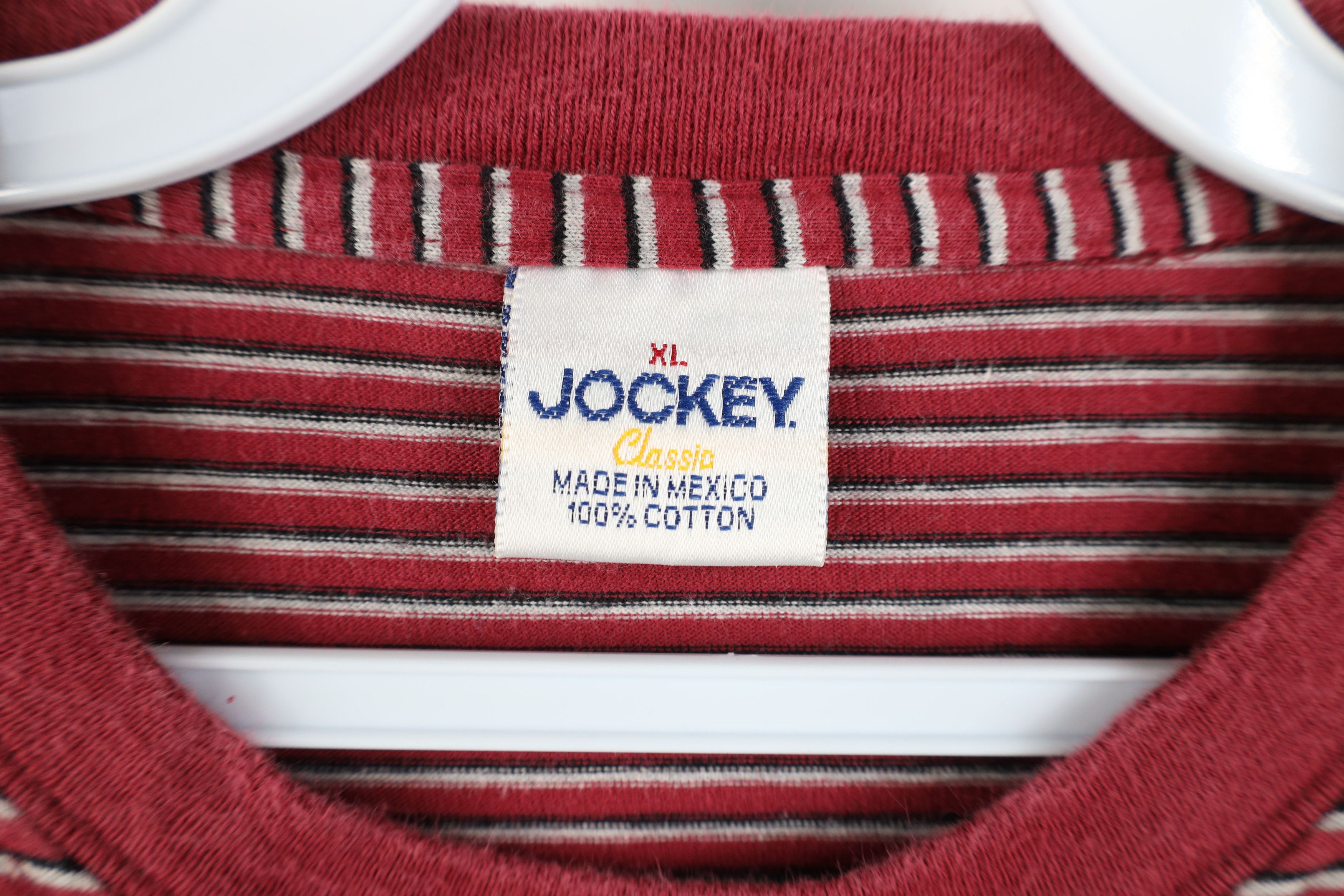 Vintage Vintage 90s Streetwear Heavy Striped Cotton T-Shirt Red Size US XL / EU 56 / 4 - 5 Thumbnail