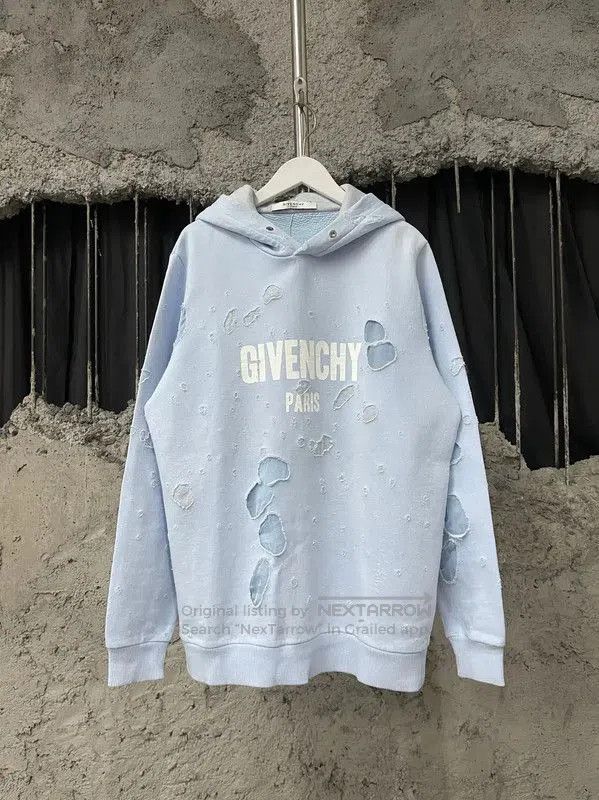 Givenchy Givenchy Light Blue Cotton Long Sleeve Hoodie . Size XS / US 0-2 / IT 36-38 - 1 Thumbnail