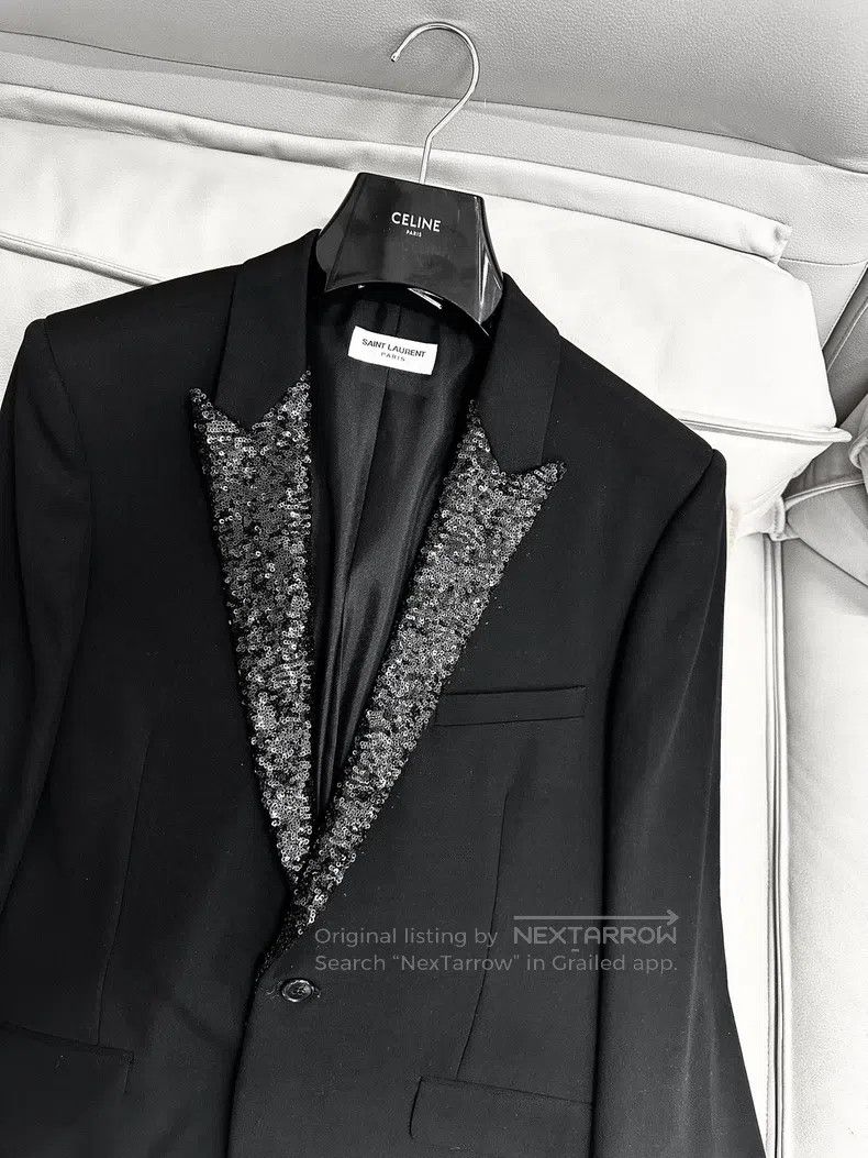 Saint Laurent Paris Saint Laurent Paris Black flake smoking suit Size US L / EU 52-54 / 3 - 8 Thumbnail