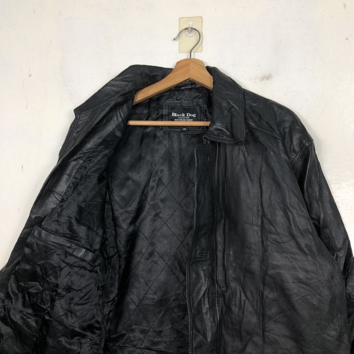Japanese Brand 📌Vintage Leather Jacket Black Dog Blanket Issey Miyake Size US M / EU 48-50 / 2 - 14 Thumbnail