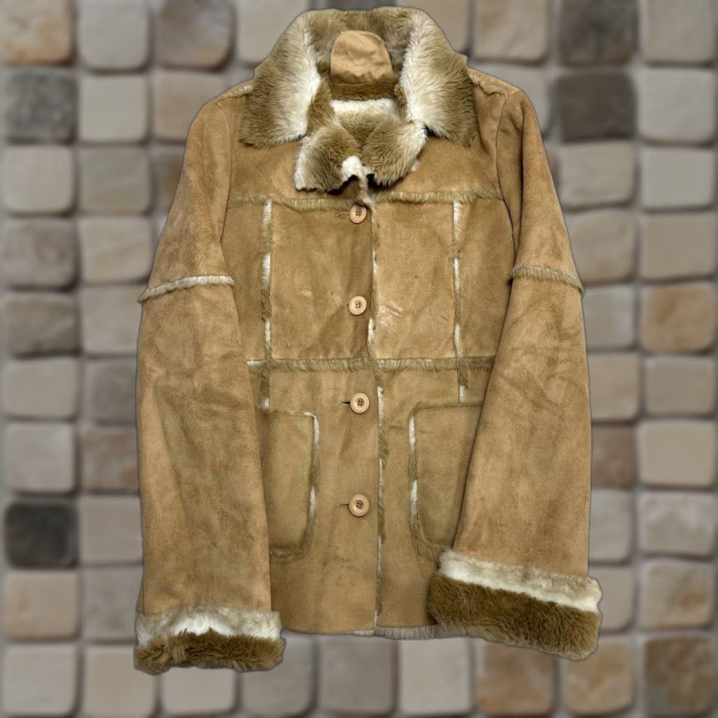 Bebe VINTAGE Bebe Fur Lined Afghan Coat Womens Small Brown Lined Notch Lapel Coat Size S / US 4 / IT 40 - 1 Thumbnail