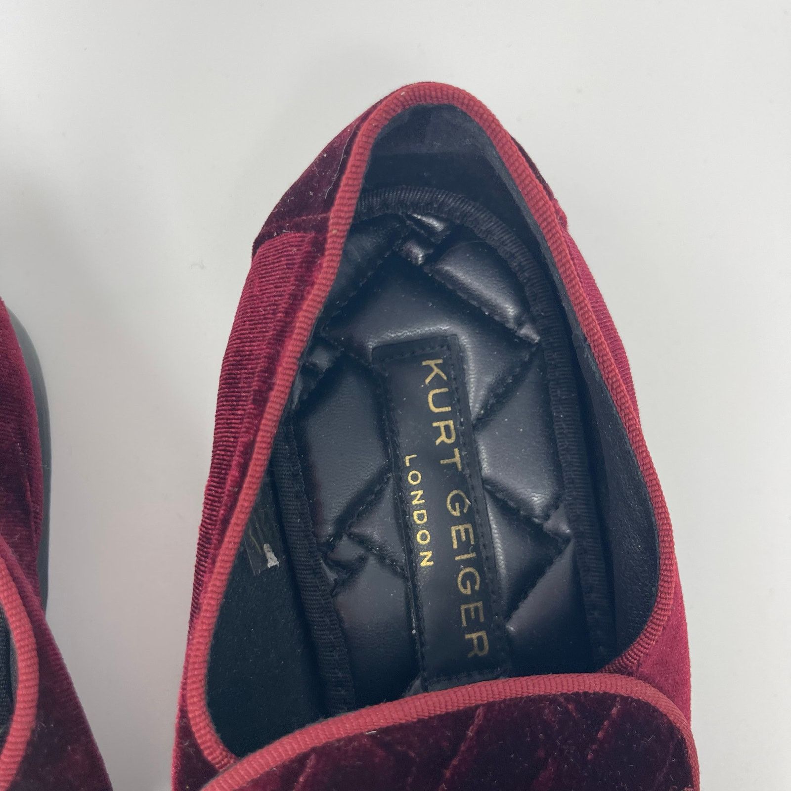 Kurt Geiger Kurt Geiger London Red Burgundy Velvet Hugh Venetian Loafer Size US 10.5 / EU 43-44 - 5 Thumbnail