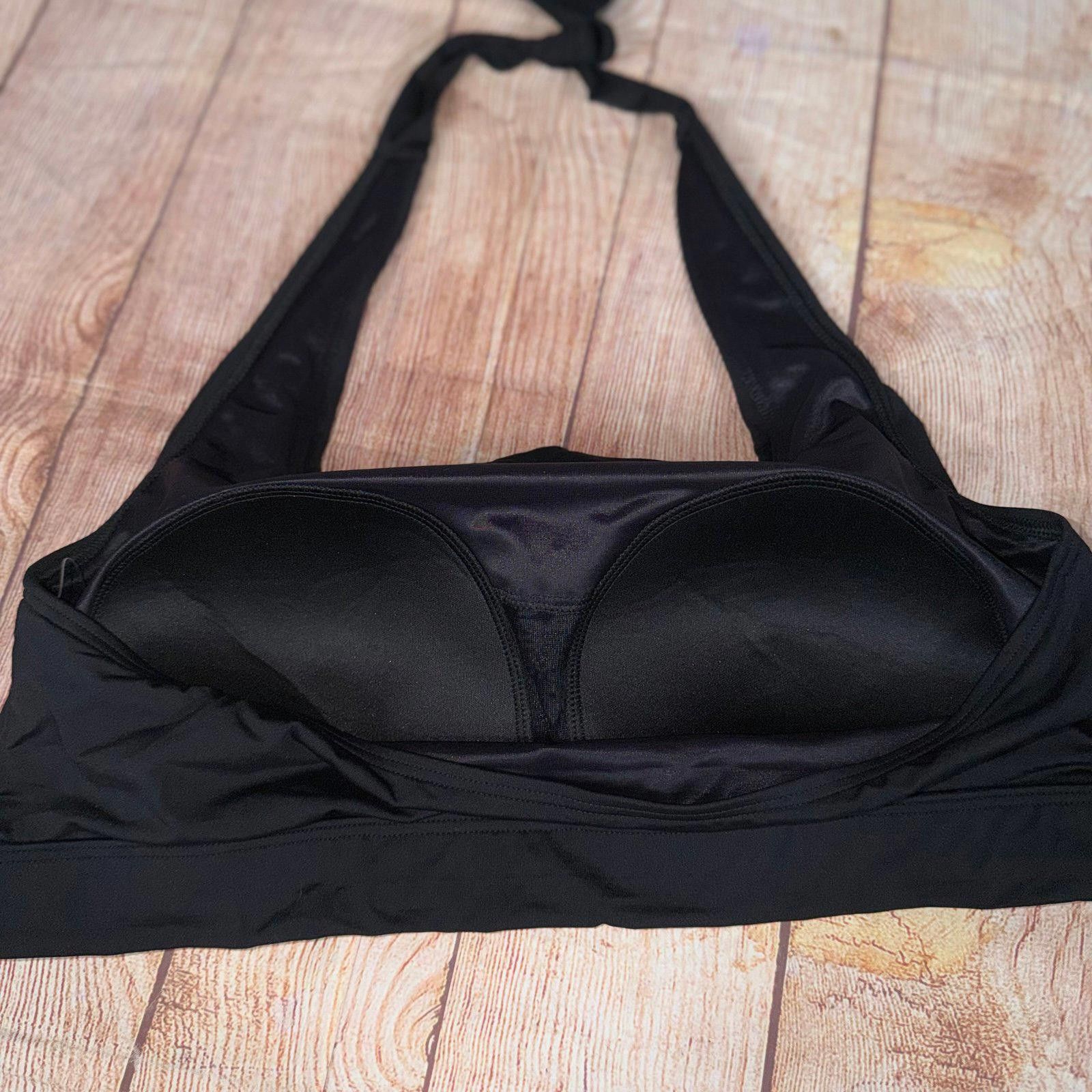 Lands' End Lands' End Square Neck Tie Halter Bikini Top 1X NWOT Size ONE SIZE - 5 Thumbnail