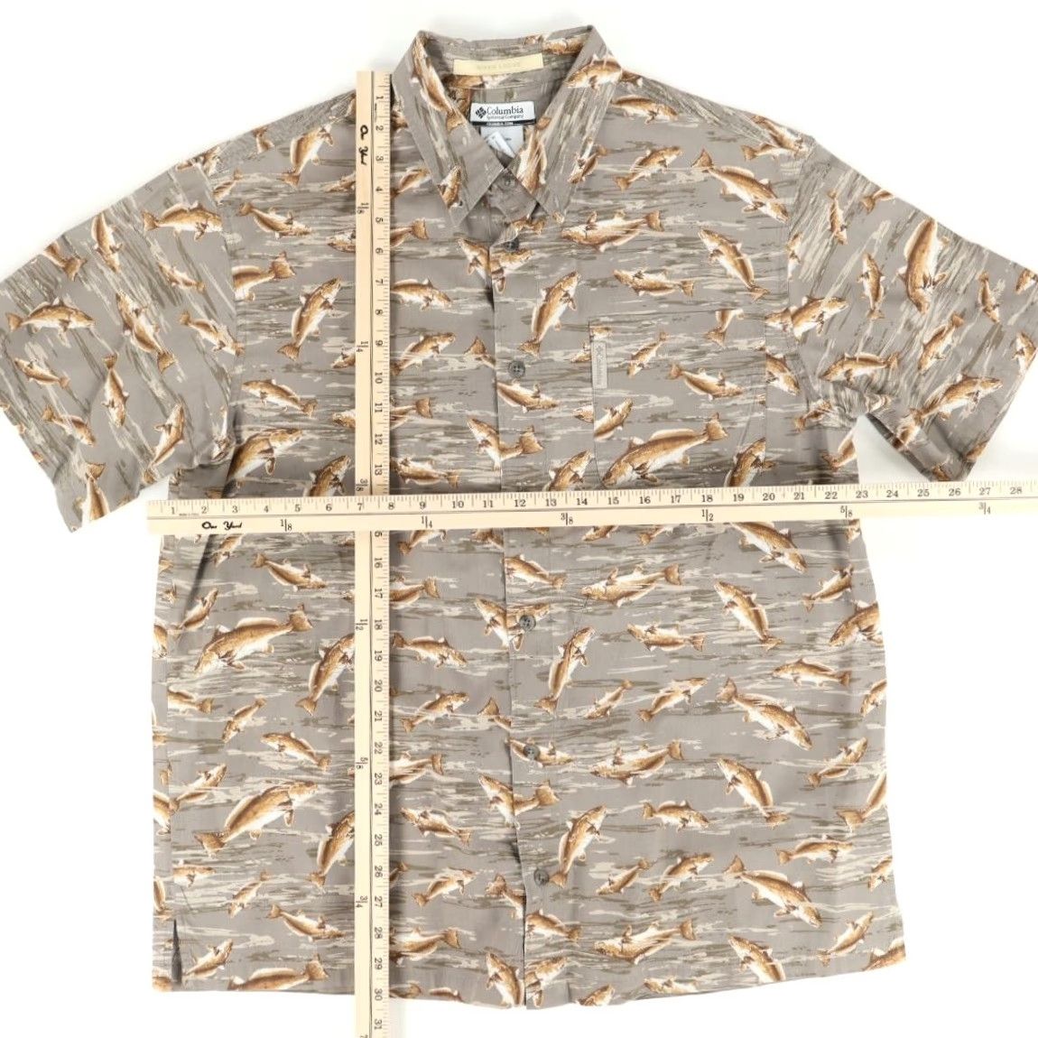 Vintage Columbia River Lodge Redfish Cotton All Over Print Shirt Brown Men's L Size US L / EU 52-54 / 3 - 3 Thumbnail