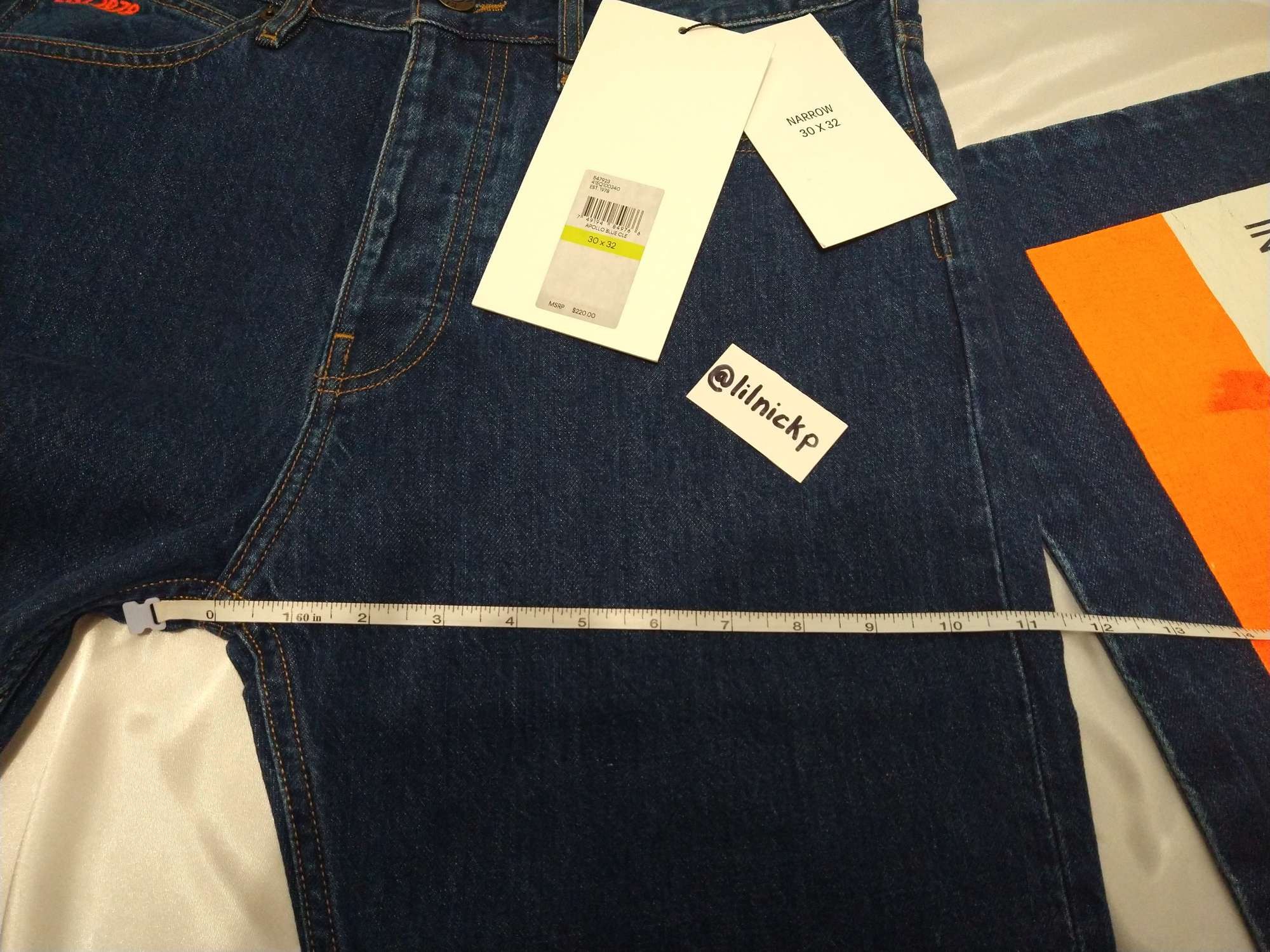 Calvin Klein 205W39NYC EST. 1978 Narrow Leg Apollo Blue Jeans Size US 30 / EU 46 - 8 Thumbnail