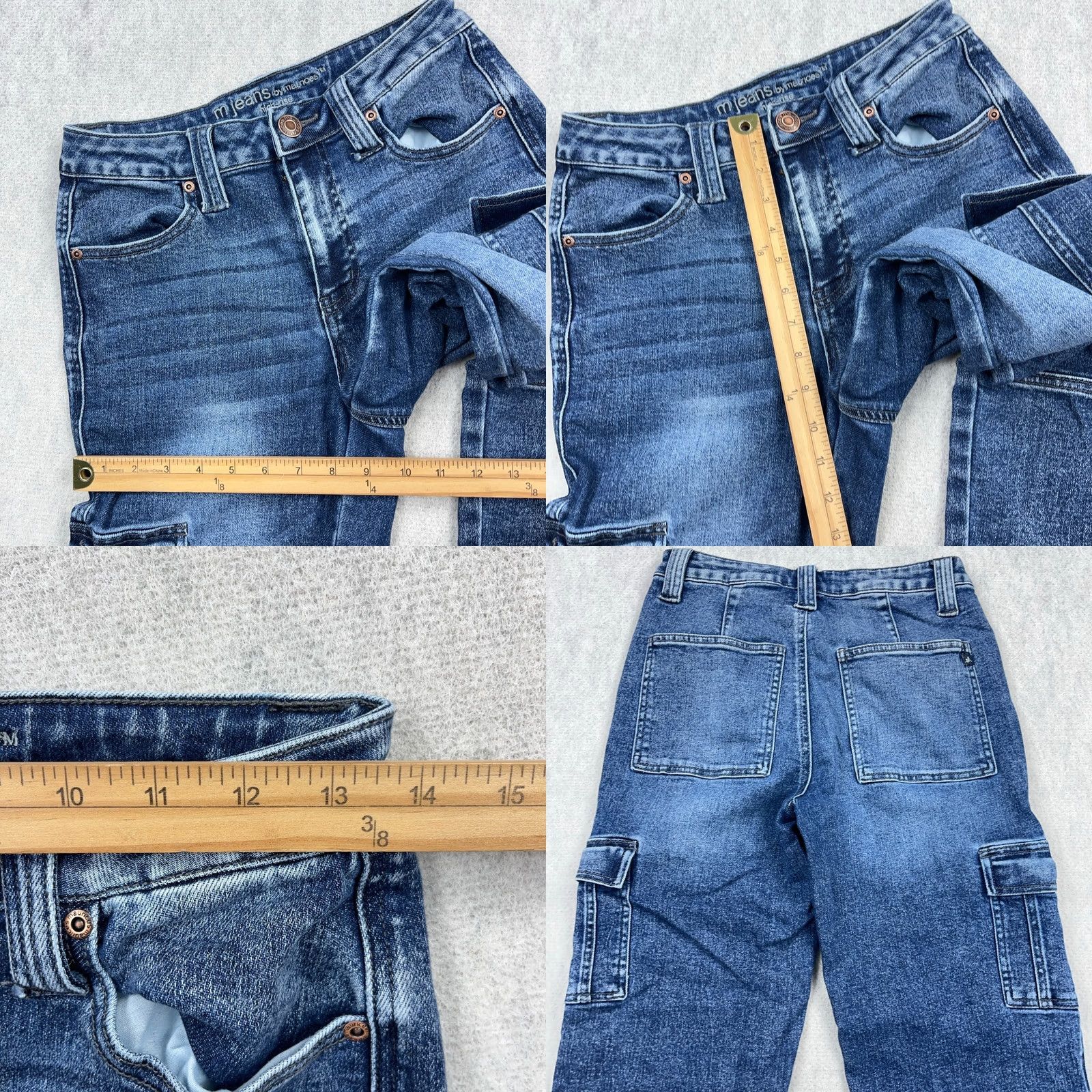 Vintage Maurices Jeans Women 4 Straight Leg High Rise Cargo Pockets Relaxed Fit Baggy Denim Blue 5-Pocket Design Regular Inseam 25.5 in Size 27" / US 4 / IT 40 - 8 Thumbnail