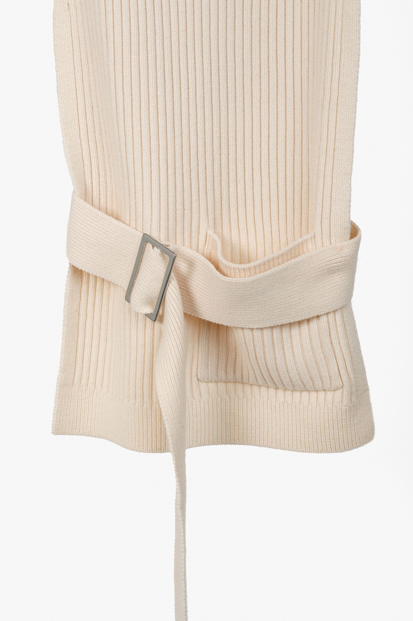 Tibi Tibi AW/19 Off-White Merino Rib Apron Turtleneck Dicky Size XS / US 0-2 / IT 36-38 - 7 Thumbnail