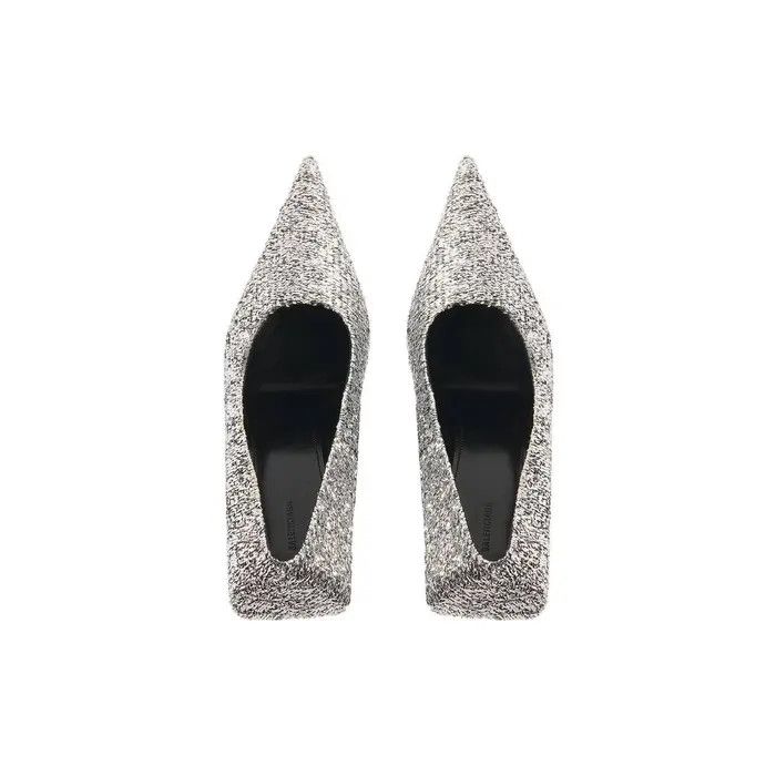 Balenciaga o1la1rc1a0126 Square Knife 80mm Pumps in Silver Size US 8 / IT 38 - 6 Thumbnail