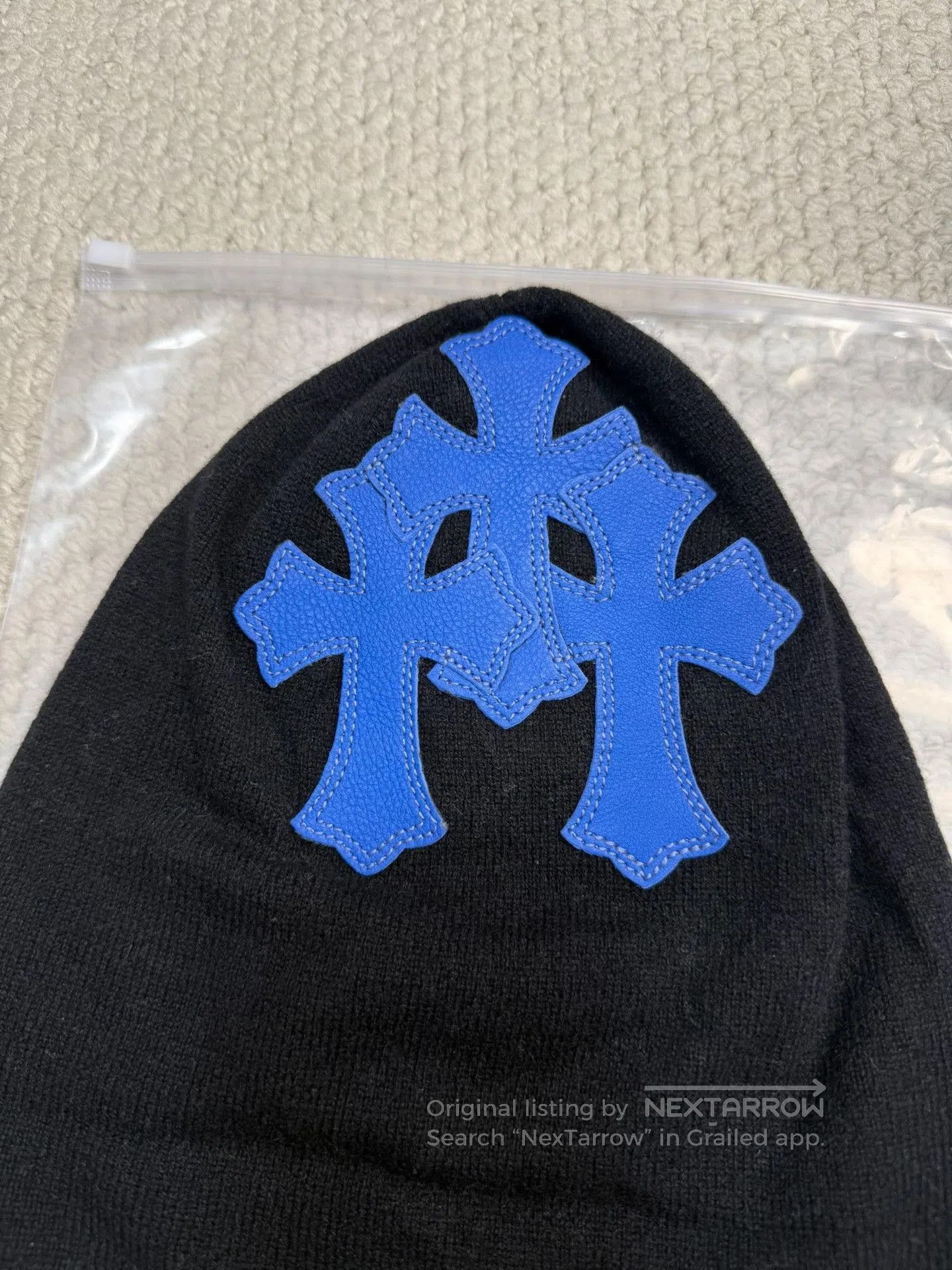 Chrome Hearts Chrome Hearts Blue Cross Cashmere Beanie. Size ONE SIZE - 2 Thumbnail