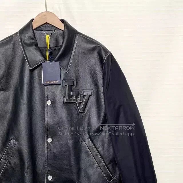 Louis Vuitton Louis Vuitton Men's Solid Letter Print Leather Jacket. Size US L / EU 52-54 / 3 - 3 Thumbnail