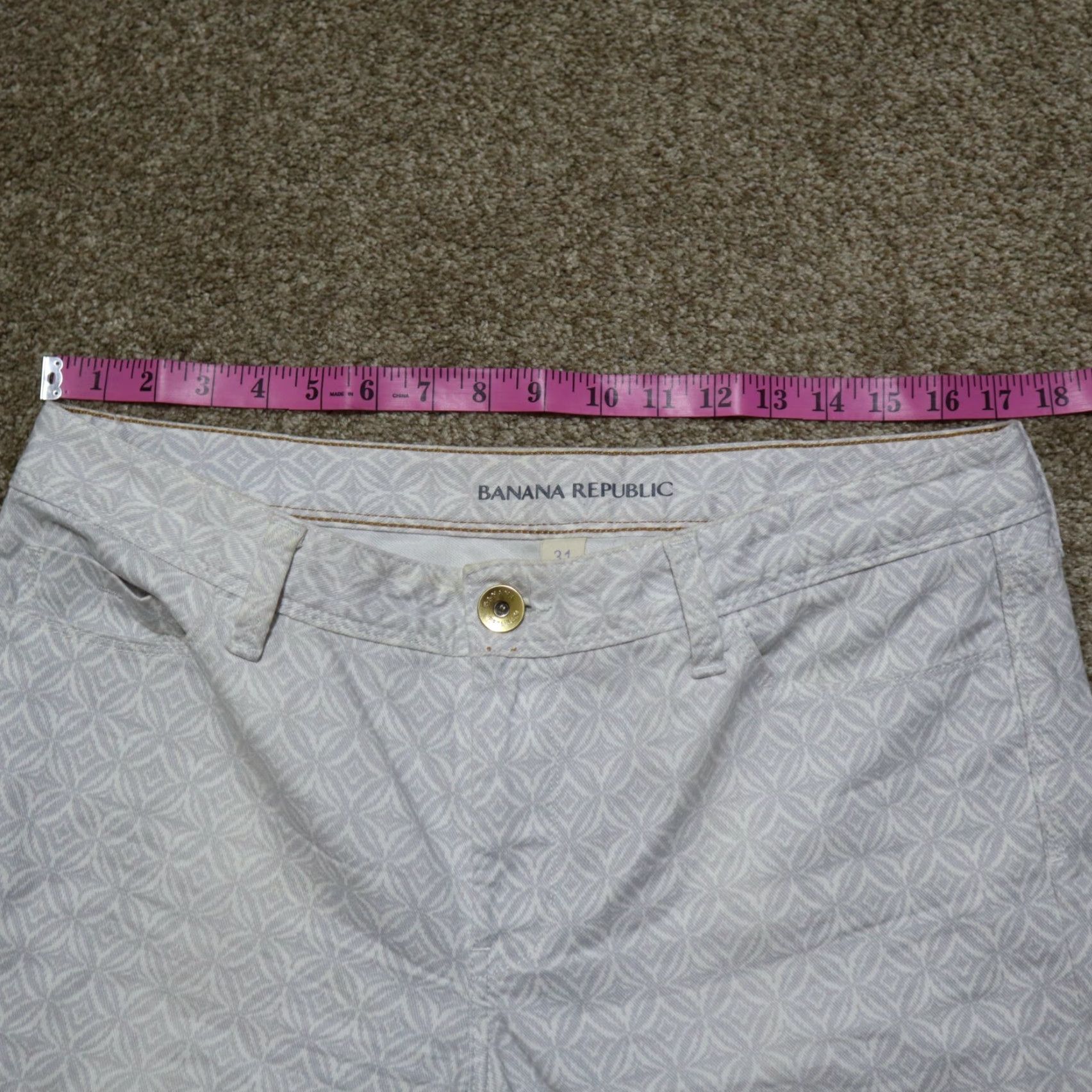 Banana Republic Banana Republic Pants Skinny White 31 Women's Regular 29 Inseam Button Zip Cotton Spandex 99% 1% Casual Womens Size 24" / US 00 / IT 34 - 6 Thumbnail