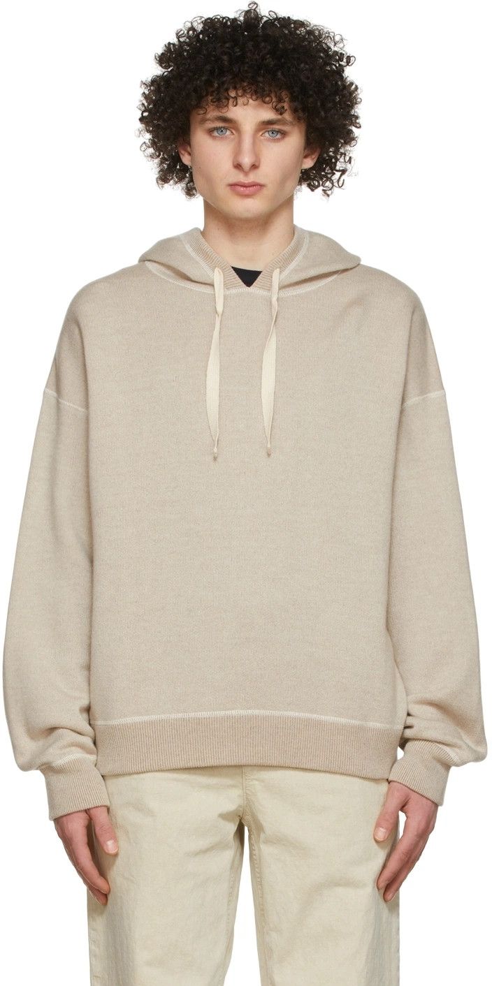 Jil Sander o1y1124 Cashmere Hoodie in Beige Size US L / EU 52-54 / 3 - 1 Thumbnail