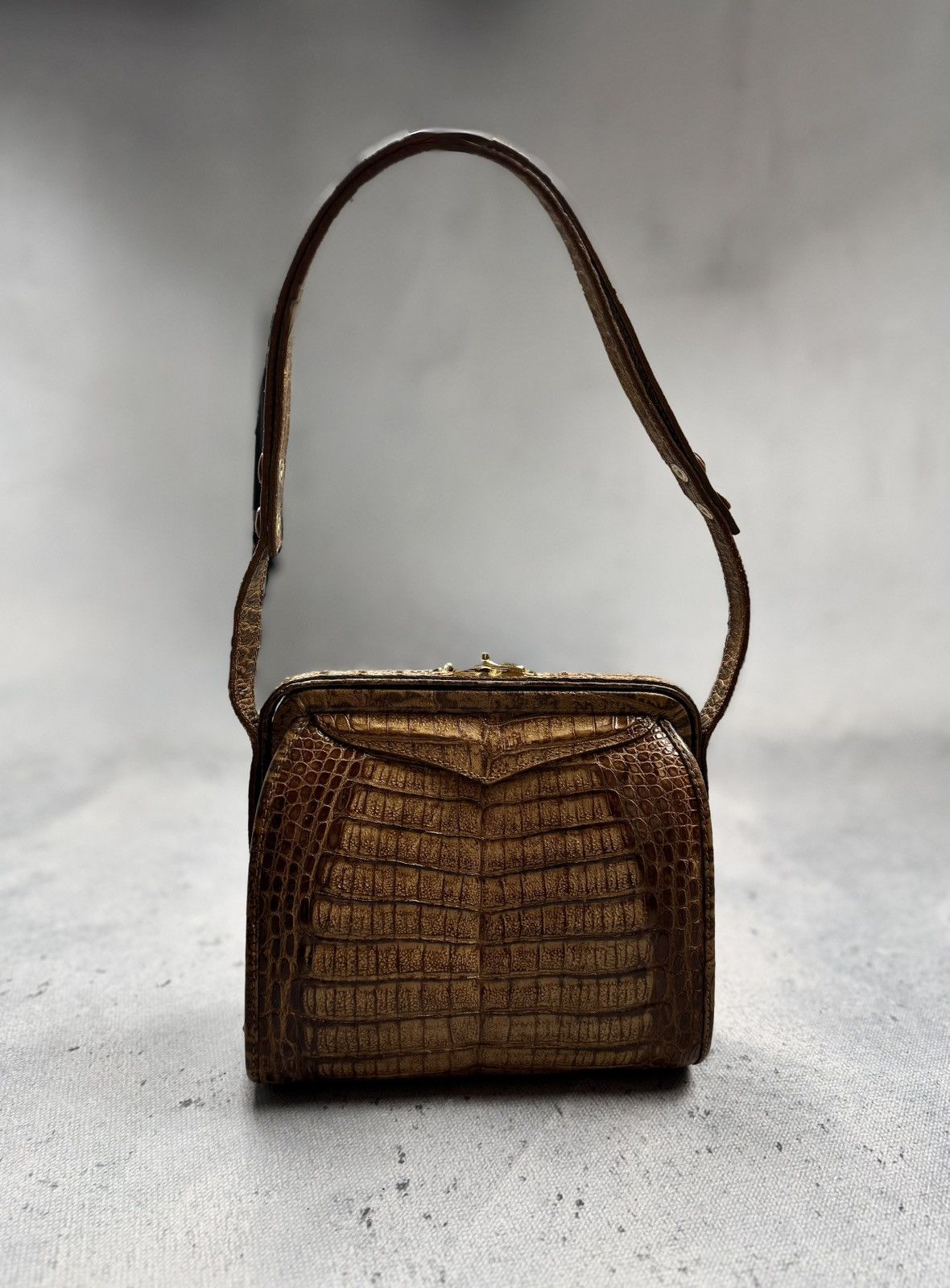 Vintage Vintage Genuine Crocodile Leather IVR Handbag Rare Archive Size ONE SIZE - 1 Thumbnail