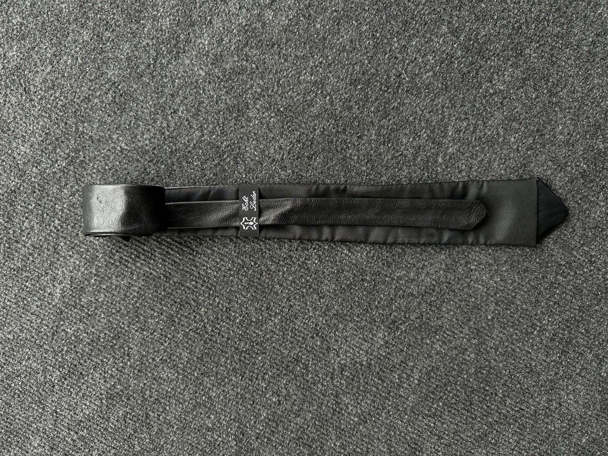 Other 🚨 LEATHER BLACK ITALY TIE LUXURY VNTG RARE OLD MONEY Size ONE SIZE - 8 Thumbnail