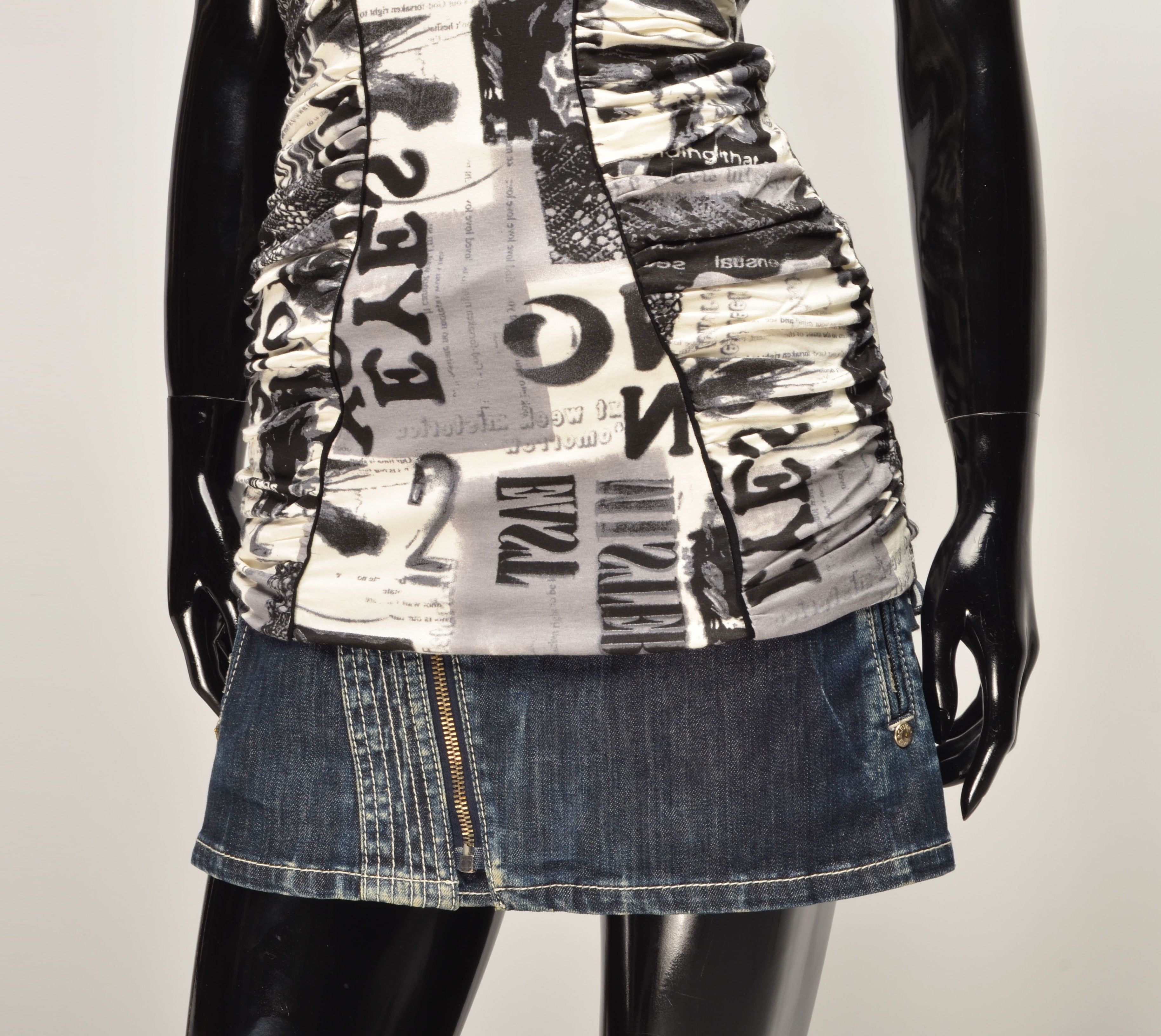 Vintage Vintage Jane Norman Y2K 2000's Gazette Print Coquette Top Size M / US 6-8 / IT 42-44 - 4 Thumbnail
