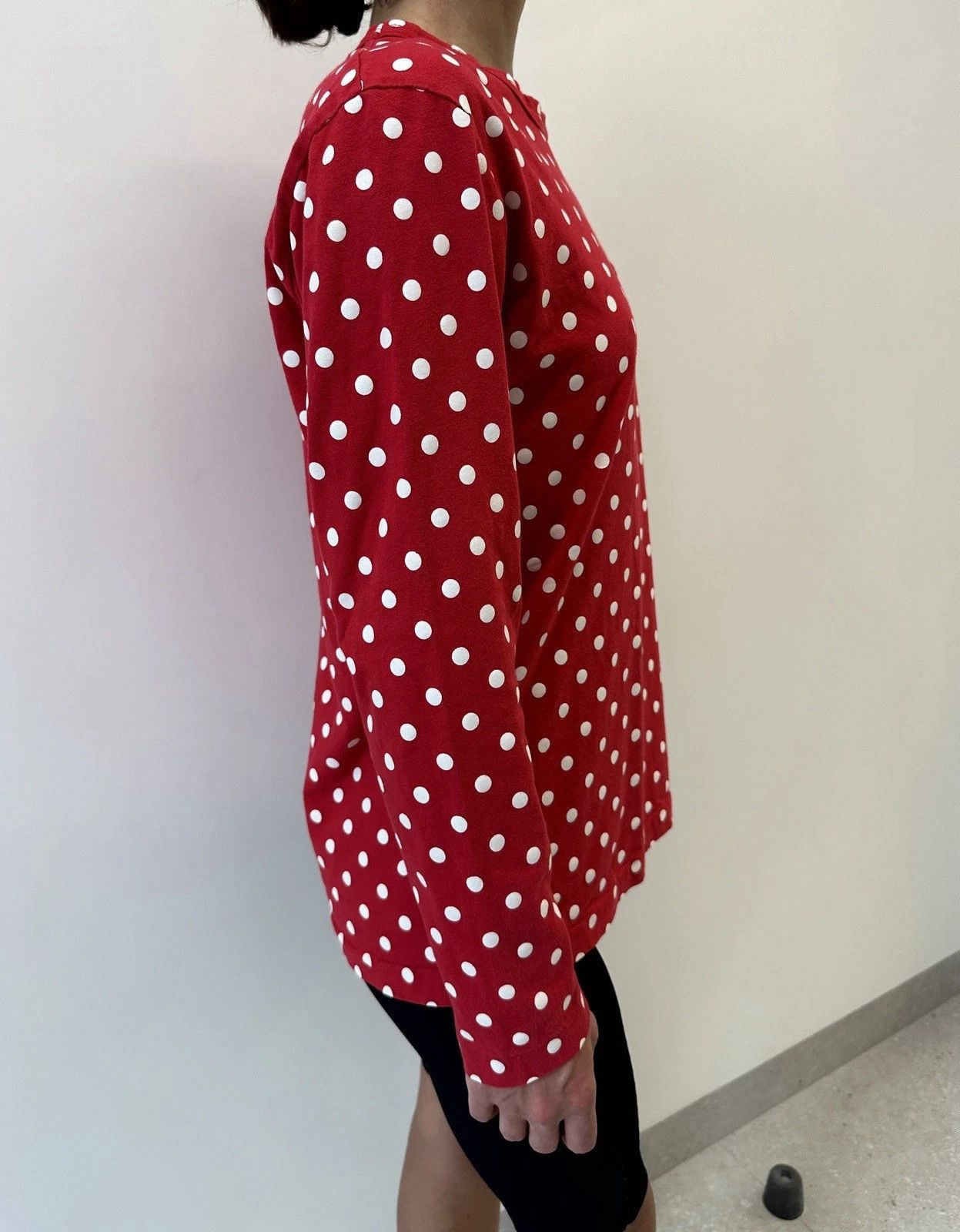 Comme des Garcons PLAY Play Comme Des Garcons Womens Red Polka Dot Long Sleeve Top Size L / US 10 / IT 46 - 6 Thumbnail