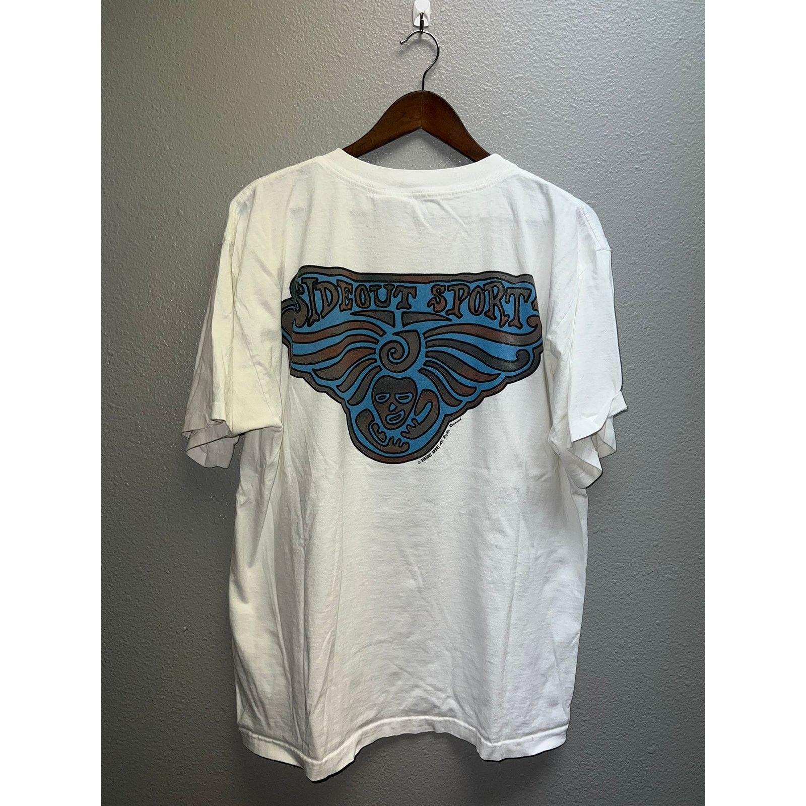 Sideout Vintage Surfing Shirt Sideout Sport Beach Art White Tee XL Size US XL / EU 56 / 4 - 1 Thumbnail